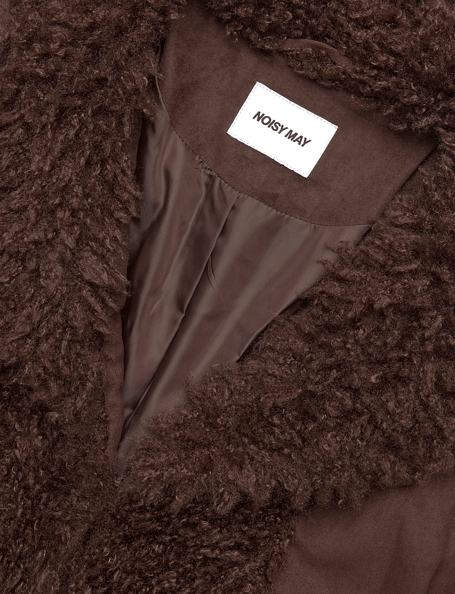 NOISY MAY - NMANNIE PENNY LANE COAT - faux fur - demitasse - 2