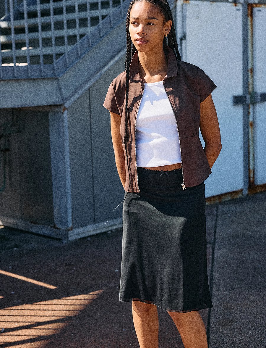 NOISY MAY - NMJUDITH LW MESH SKIRT NOOS - midi-röcke - black - 0