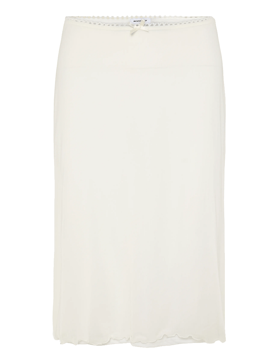 NOISY MAY - NMJUDITH LW MESH SKIRT - midi kjolar - cloud dancer - 0