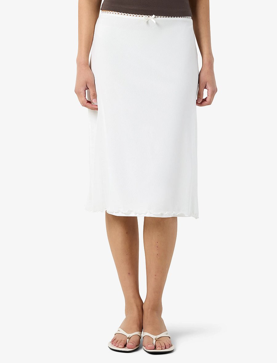 NOISY MAY - NMJUDITH LW MESH SKIRT - midi-röcke - cloud dancer - 0