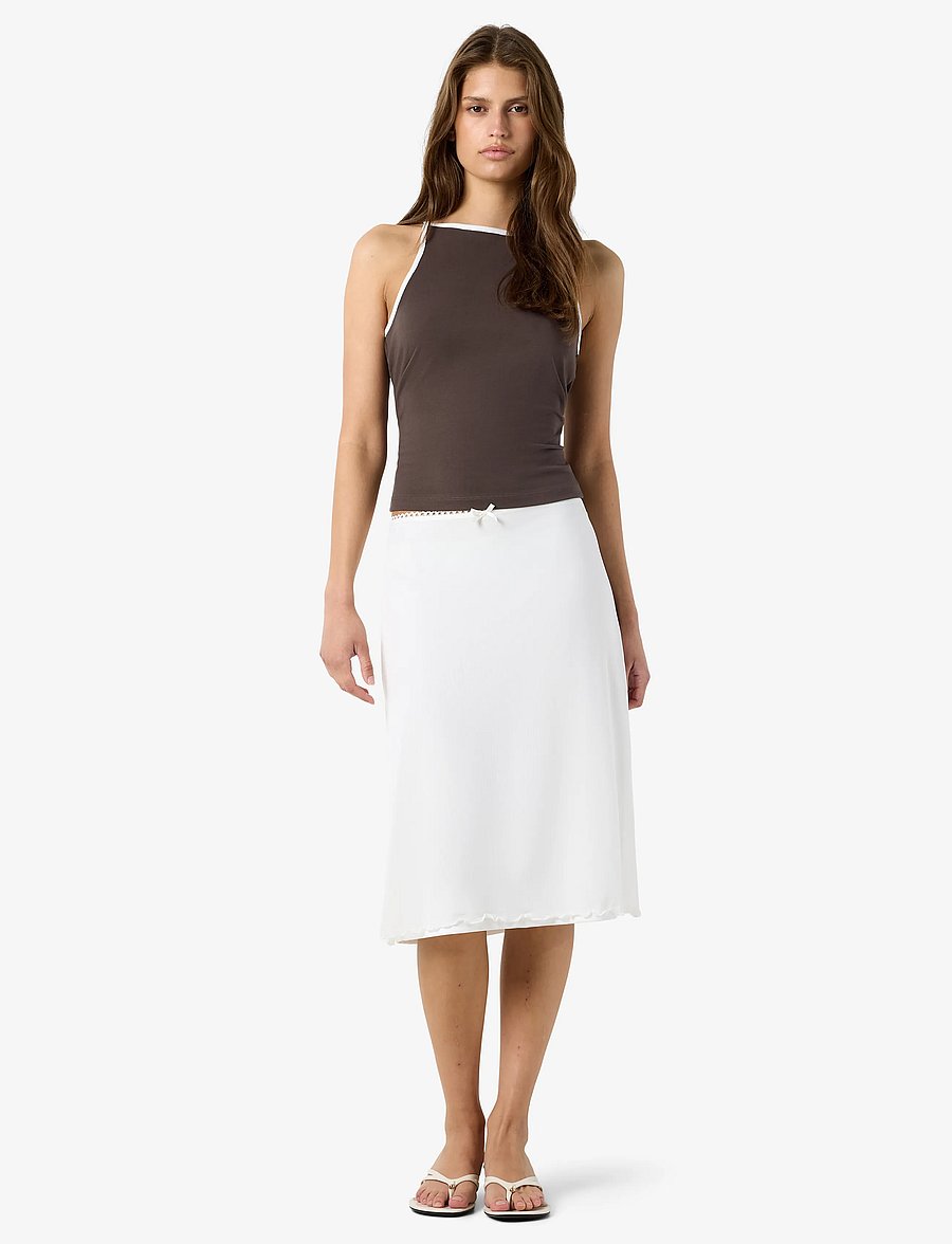 NOISY MAY - NMJUDITH LW MESH SKIRT - midi-röcke - cloud dancer - 3