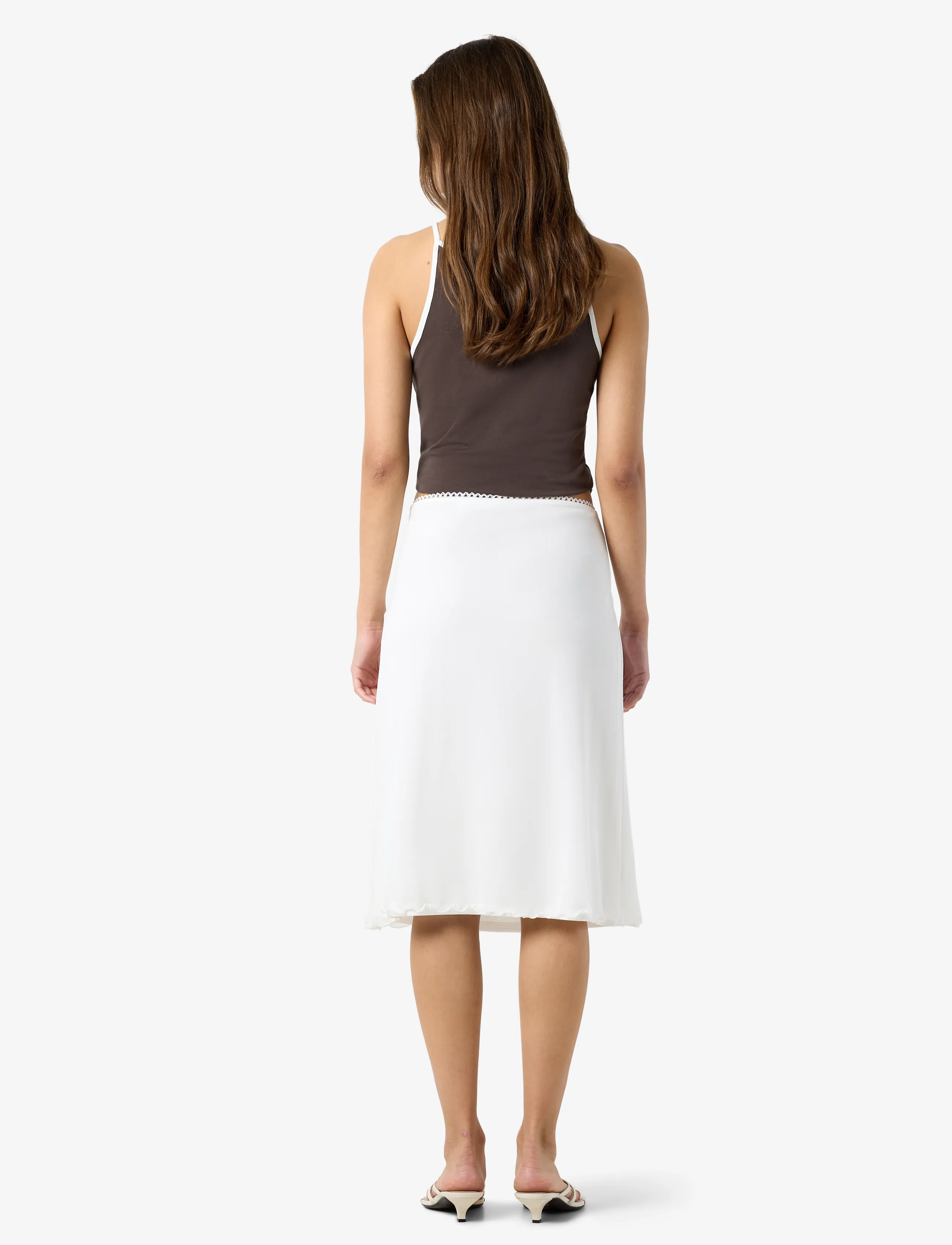 NOISY MAY - NMJUDITH LW MESH SKIRT - midi-röcke - cloud dancer - 4