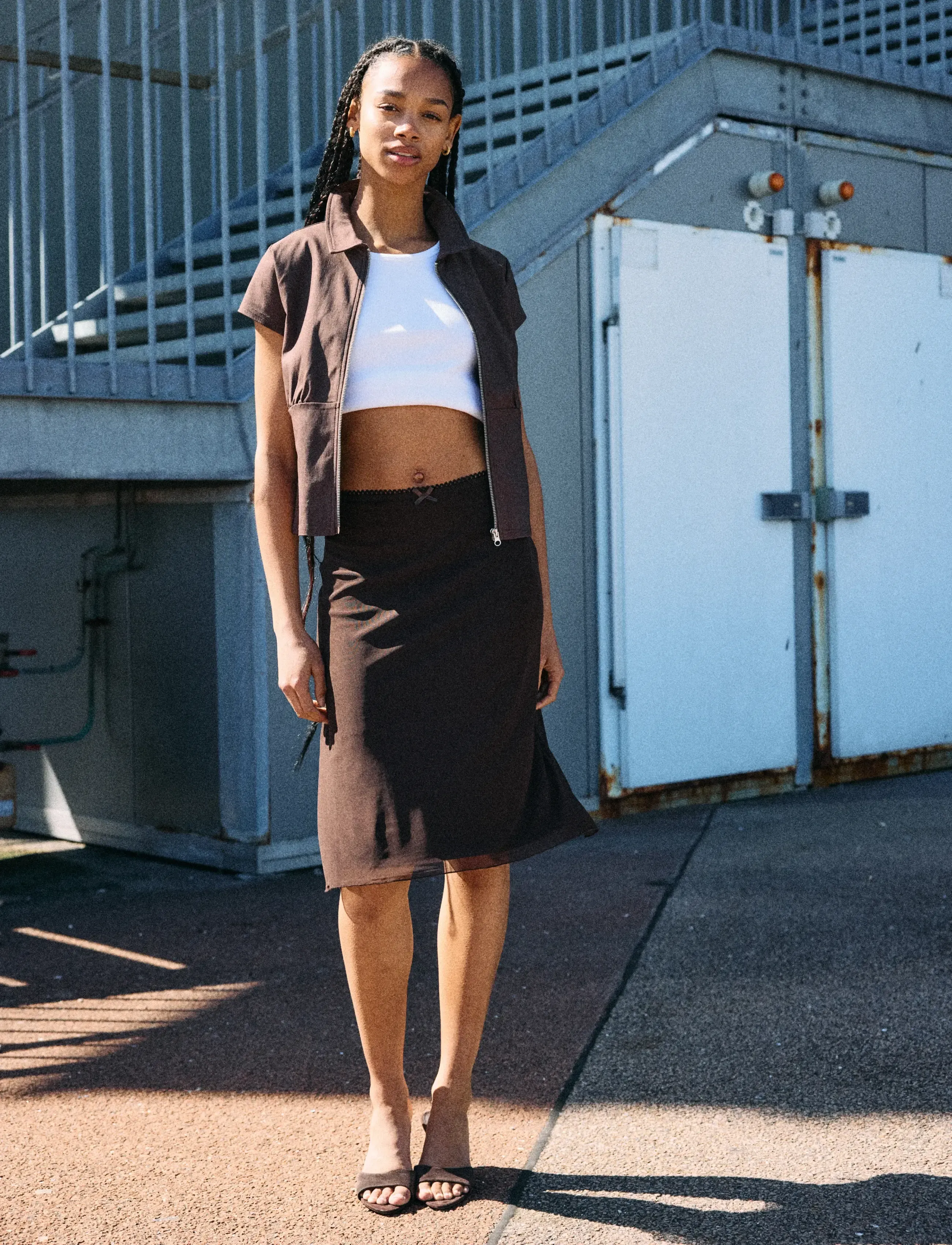 NOISY MAY - NMJUDITH LW MESH SKIRT - demitasse - 2