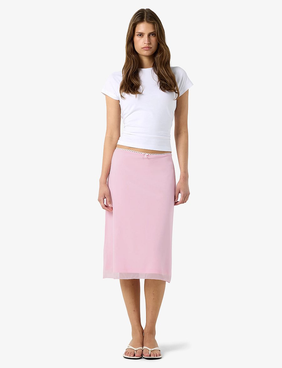 NOISY MAY - NMJUDITH LW MESH SKIRT - midi rokken - pink-a-boo - 3