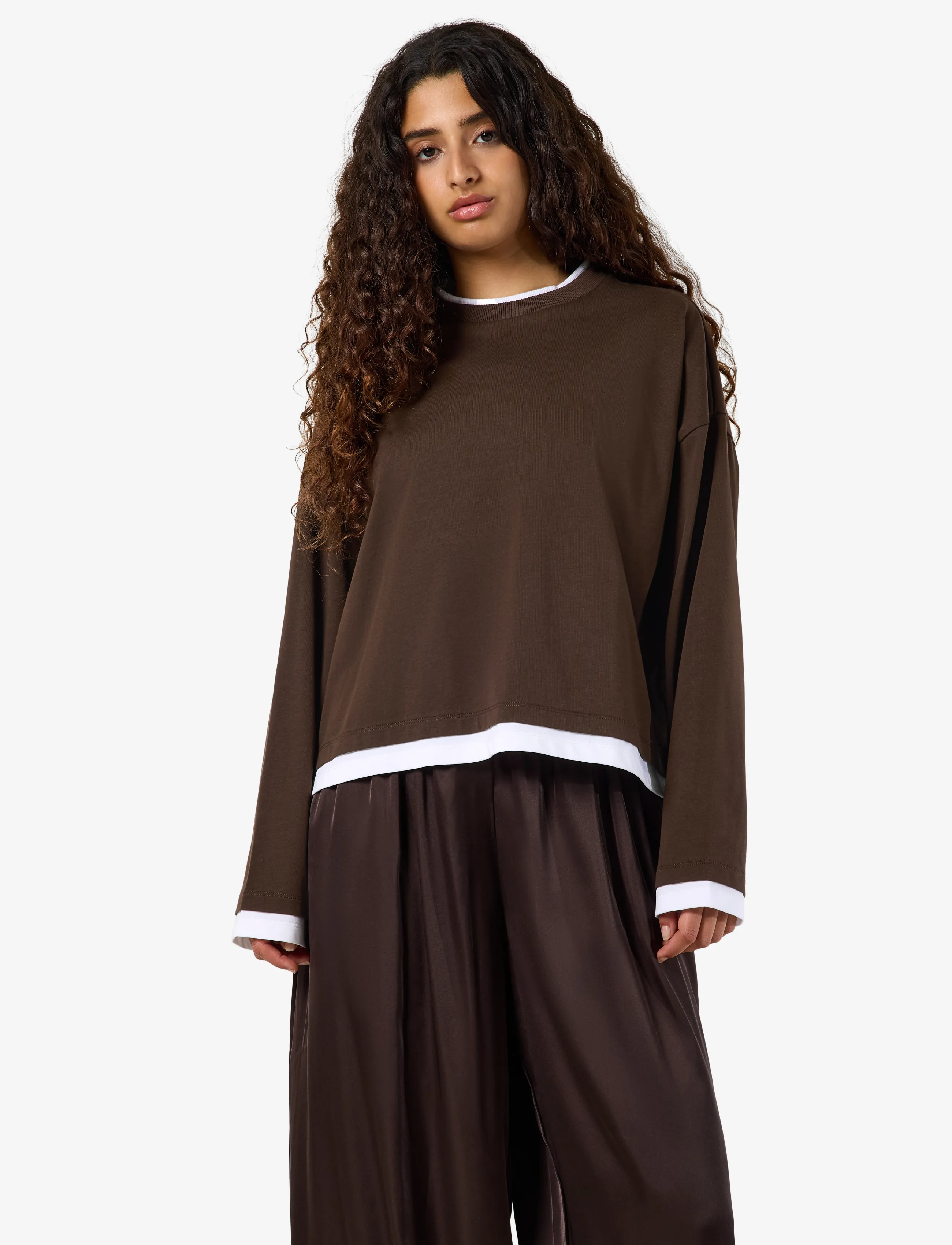 NOISY MAY - NMEMBER L/S DOUBLE LAYER TOP - pikkade varrukatega pluusid - demitasse - 0