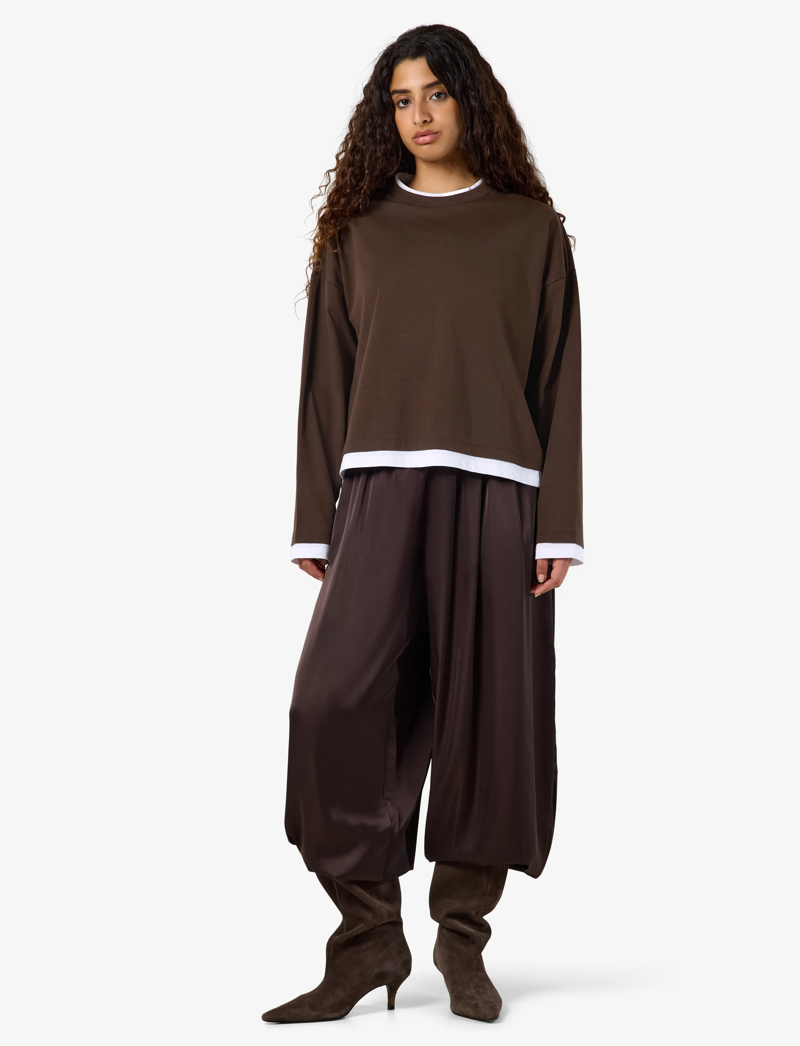 NOISY MAY - NMEMBER L/S DOUBLE LAYER TOP - pikkade varrukatega pluusid - demitasse - 3
