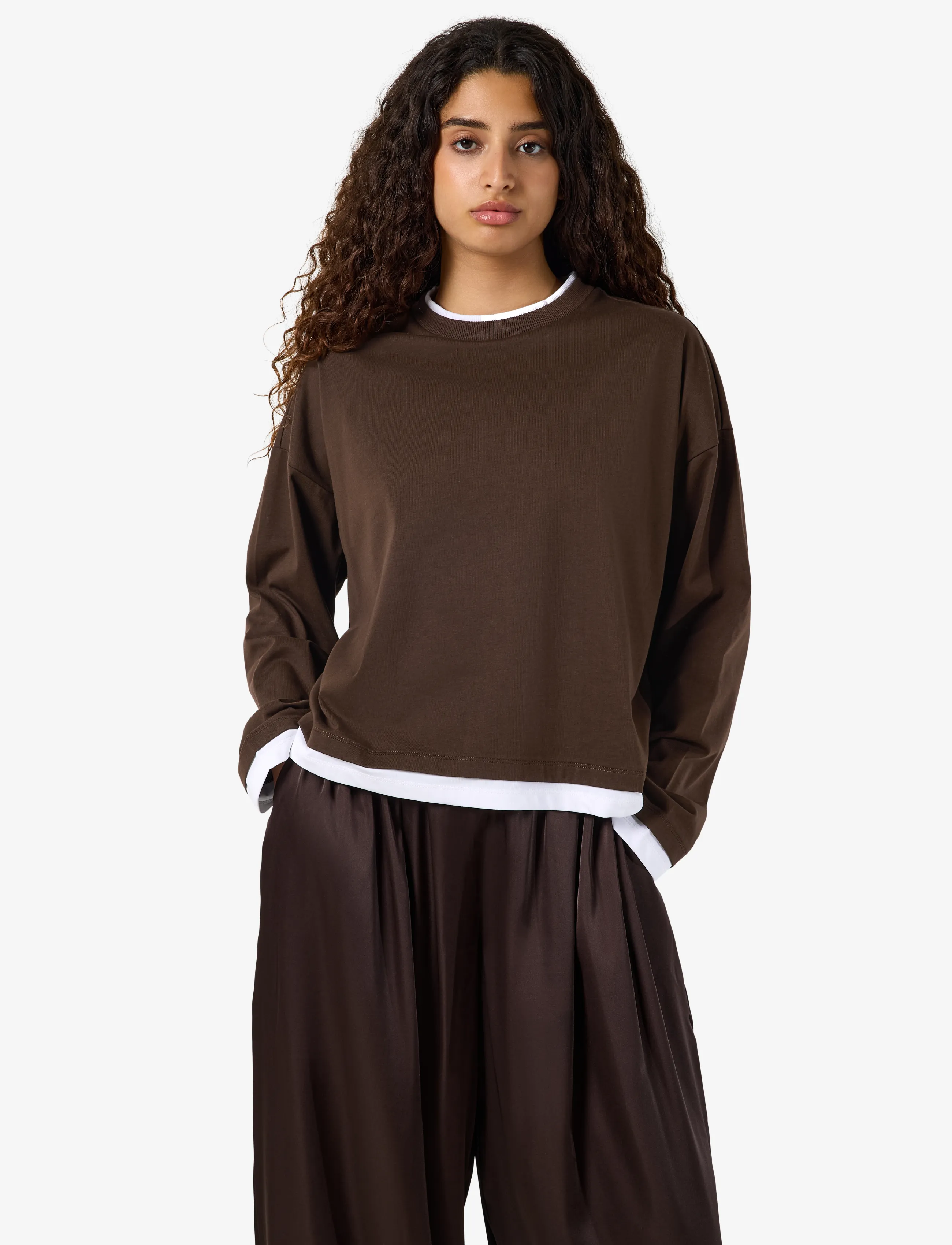 NOISY MAY - NMEMBER L/S DOUBLE LAYER TOP - langärmelige blusen - demitasse - 5