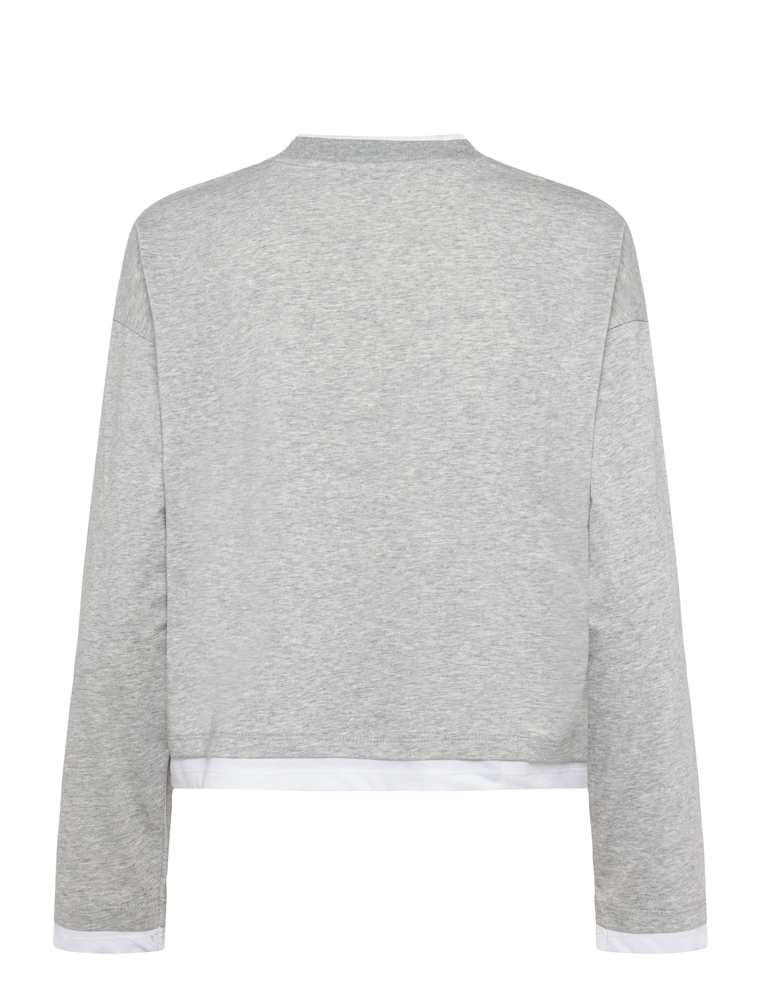 NOISY MAY - NMEMBER L/S DOUBLE LAYER TOP - langærmede bluser - light grey melange - 2
