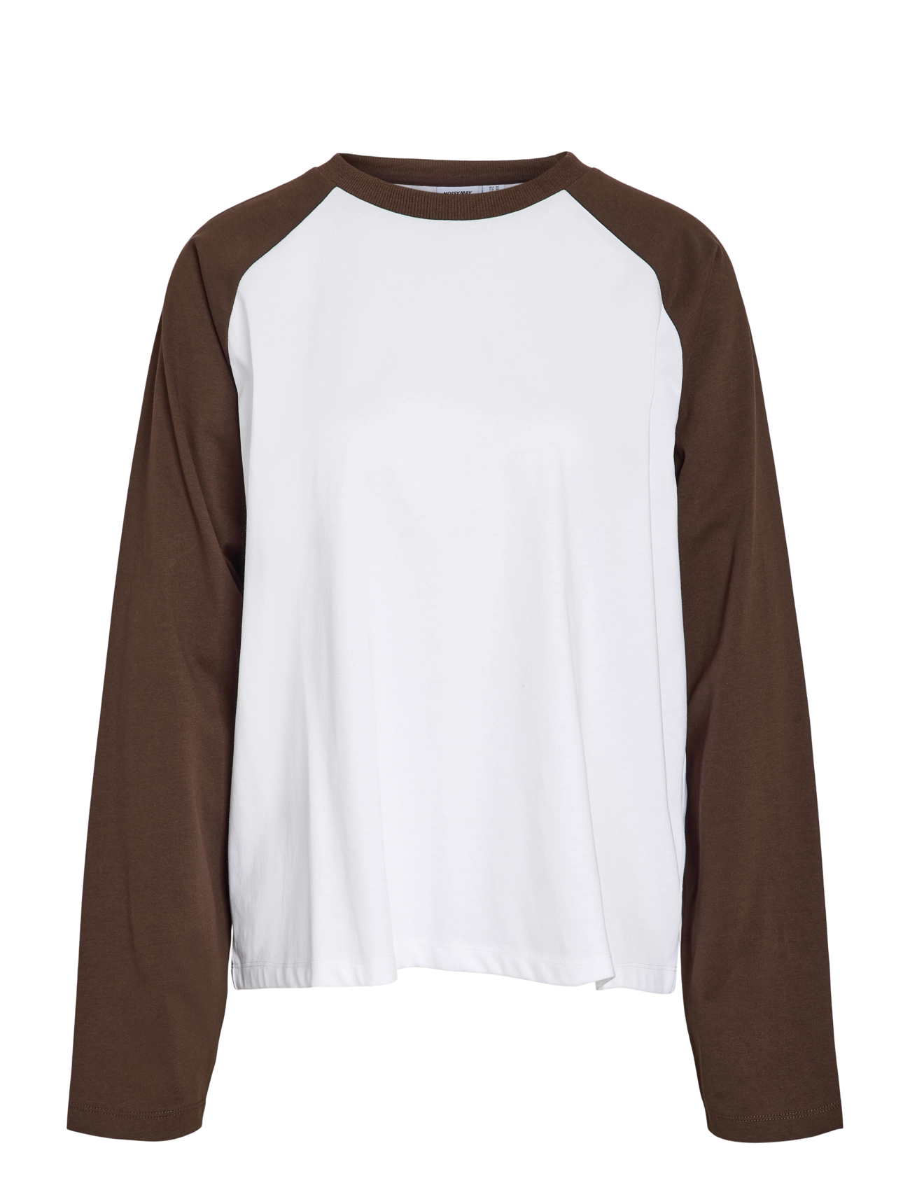 NOISY MAY NMEMBER L/S RAGLAN COLORBLOCK TOP - Tøj - SNOW WHITE / white