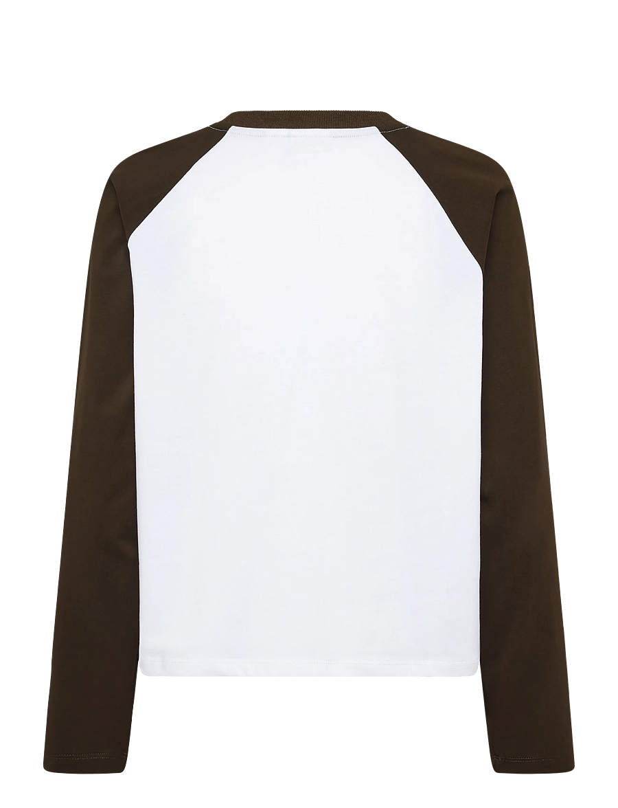 NOISY MAY - NMEMBER L/S RAGLAN COLORBLOCK TOP - langærmede toppe - snow white - 2
