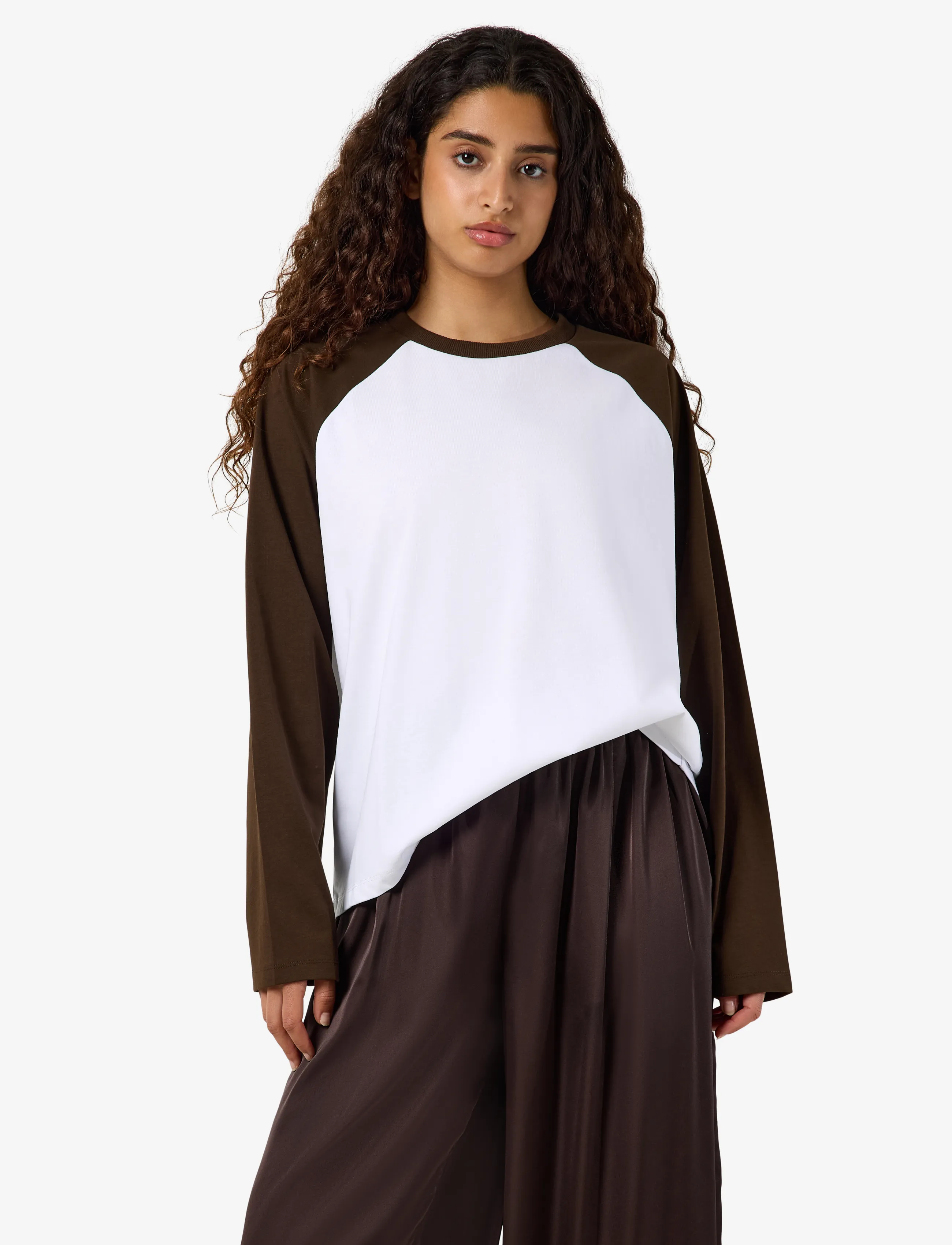 NOISY MAY Nmember L/S Raglan Colorblock Top, XL, T-shirts & Oberteile, Weiß - Long-sleeved, Frauen