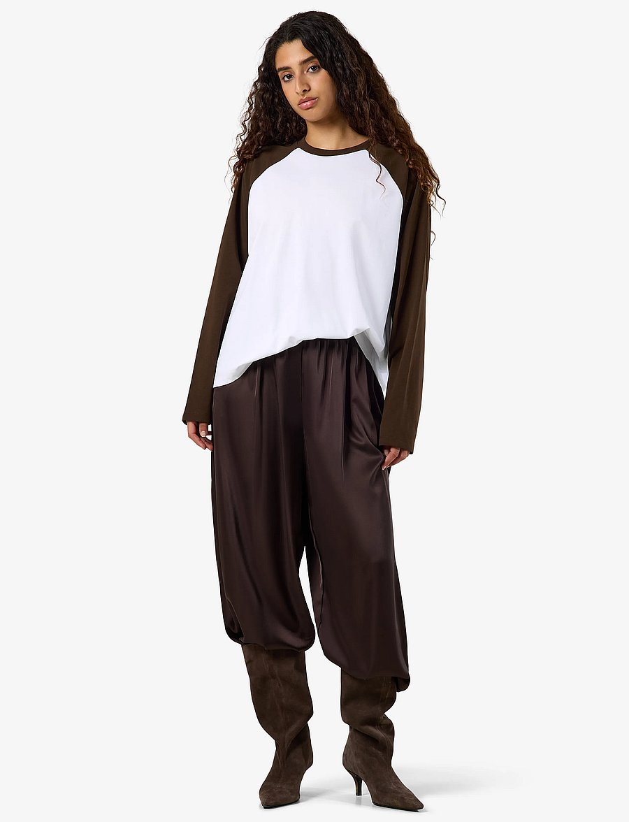 NOISY MAY - NMEMBER L/S RAGLAN COLORBLOCK TOP - langærmede toppe - snow white - 2