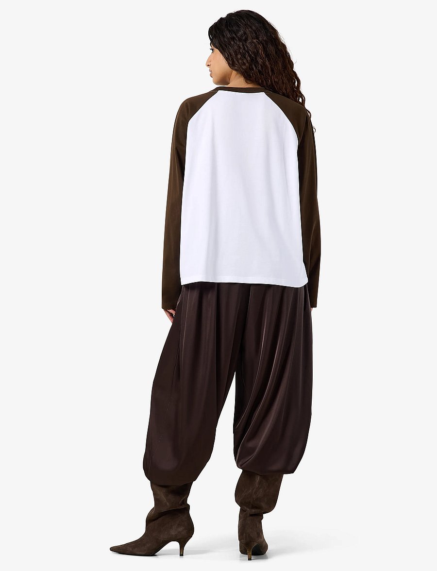 NOISY MAY - NMEMBER L/S RAGLAN COLORBLOCK TOP - langærmede toppe - snow white - 3