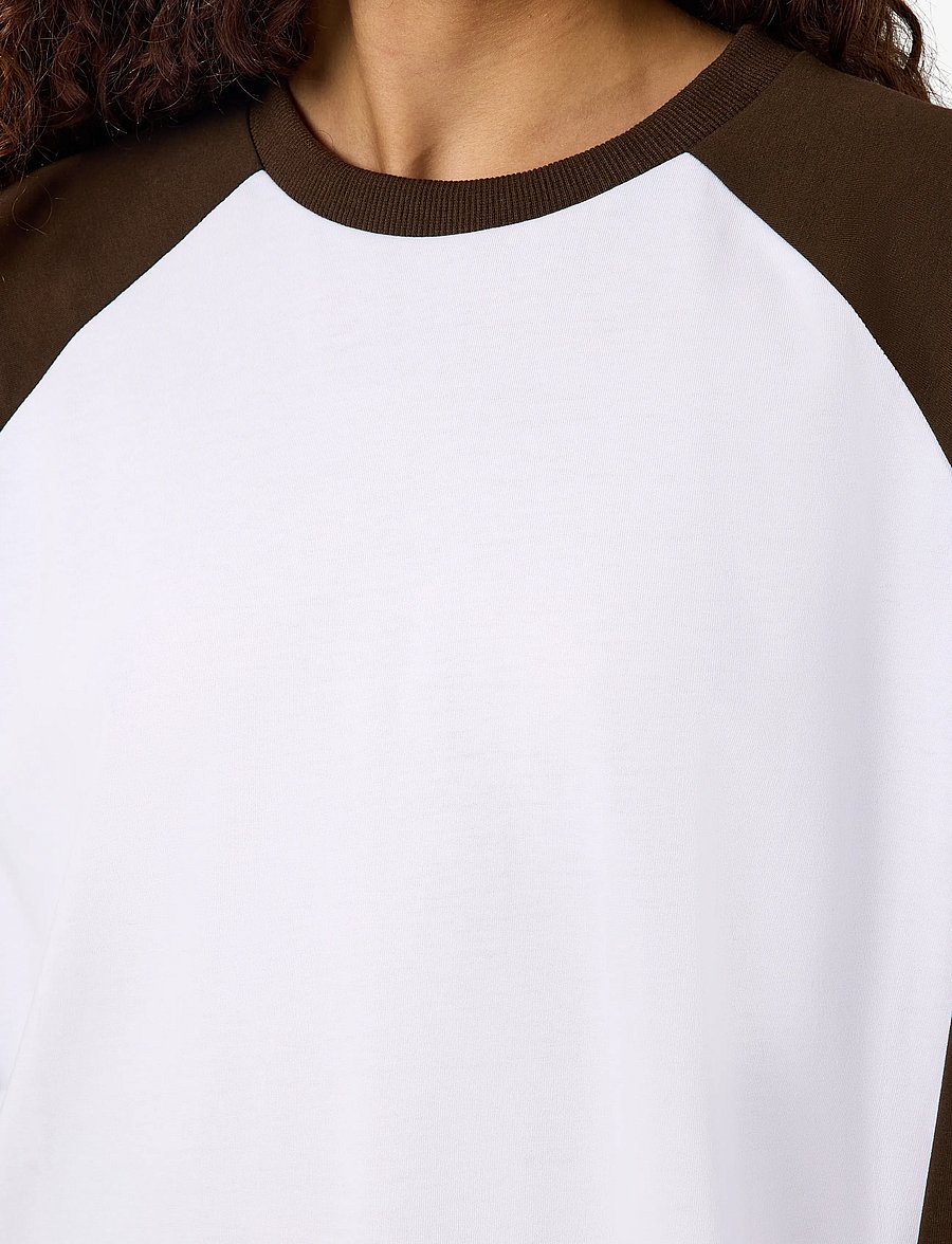 NOISY MAY - NMEMBER L/S RAGLAN COLORBLOCK TOP - langærmede toppe - snow white - 4