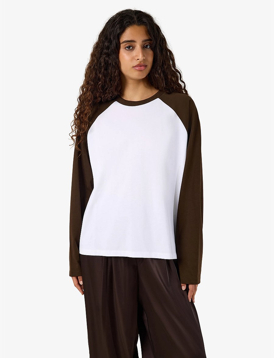 NOISY MAY - NMEMBER L/S RAGLAN COLORBLOCK TOP - langærmede toppe - snow white - 5