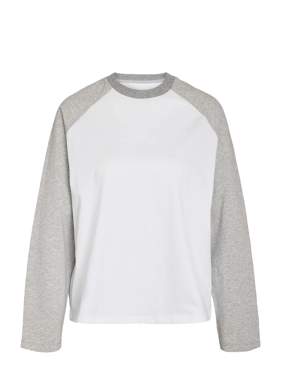 NOISY MAY - NMEMBER L/S RAGLAN COLORBLOCK TOP - langærmede toppe - snow white - 1
