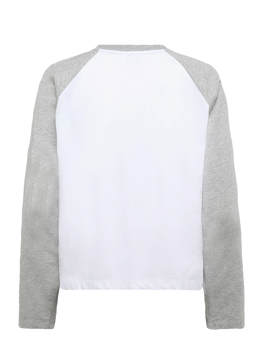 NOISY MAY - NMEMBER L/S RAGLAN COLORBLOCK TOP - topy z długimi rękawami - snow white - 2