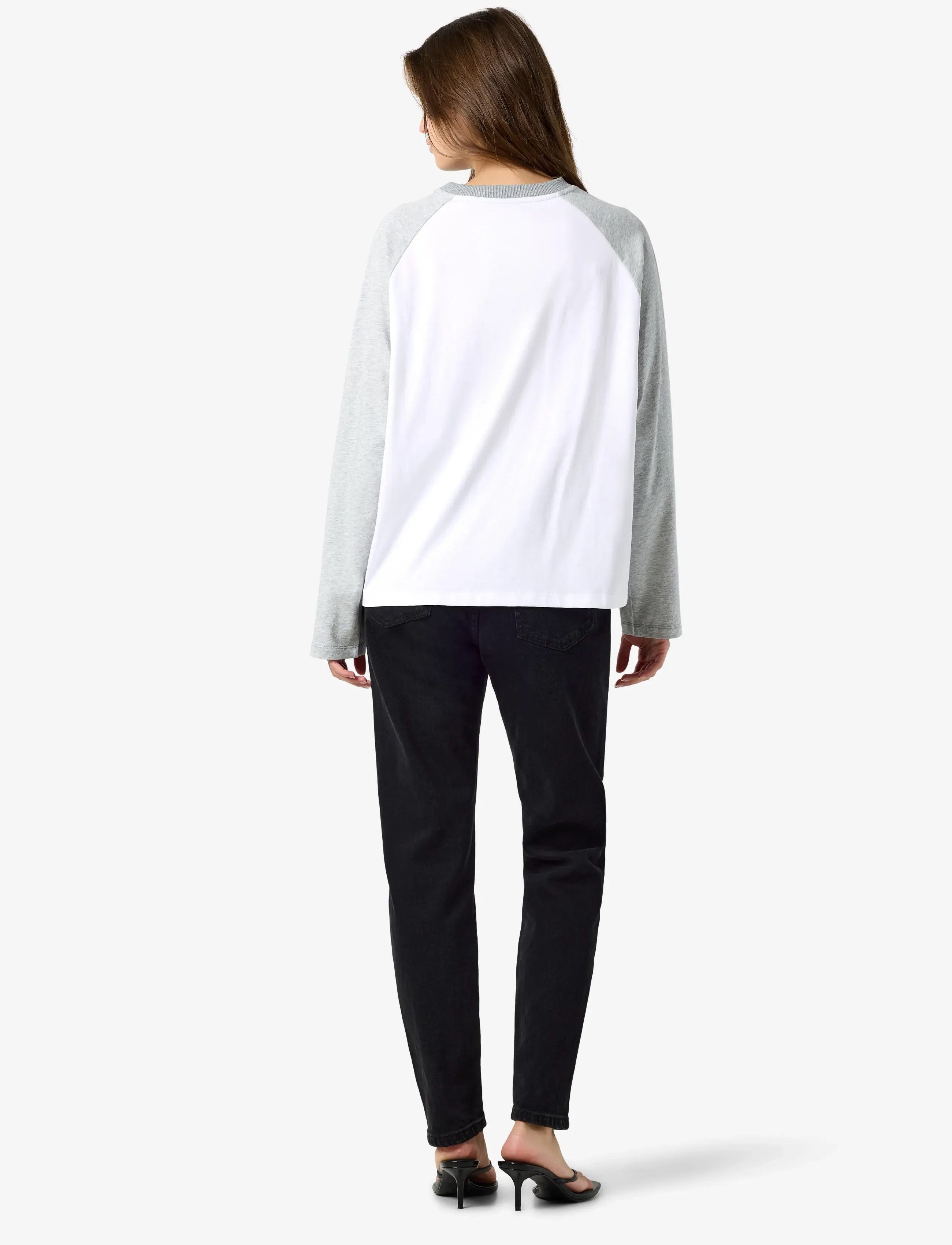 NOISY MAY - NMEMBER L/S RAGLAN COLORBLOCK TOP - snow white - 3