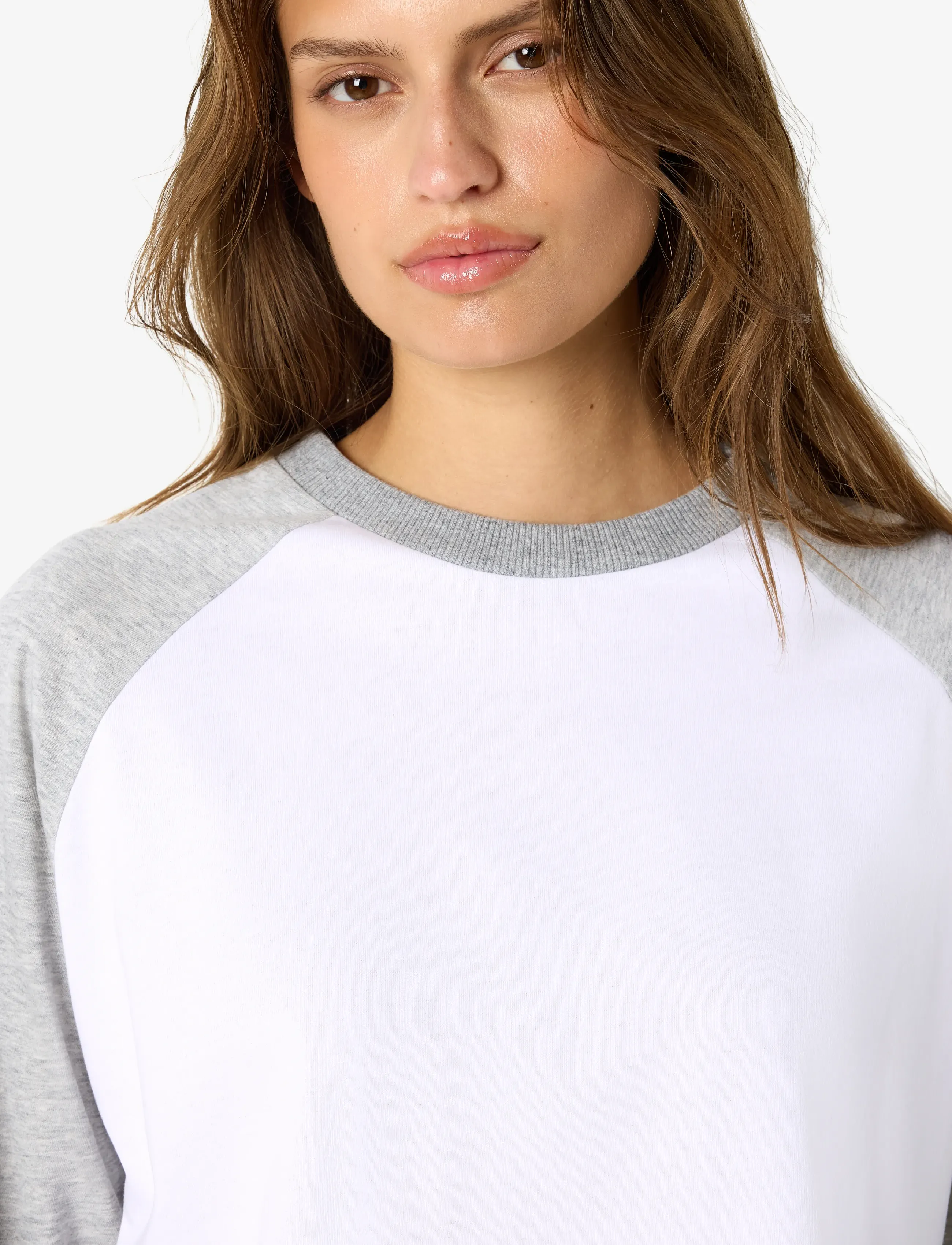 NOISY MAY - NMEMBER L/S RAGLAN COLORBLOCK TOP - snow white - 4
