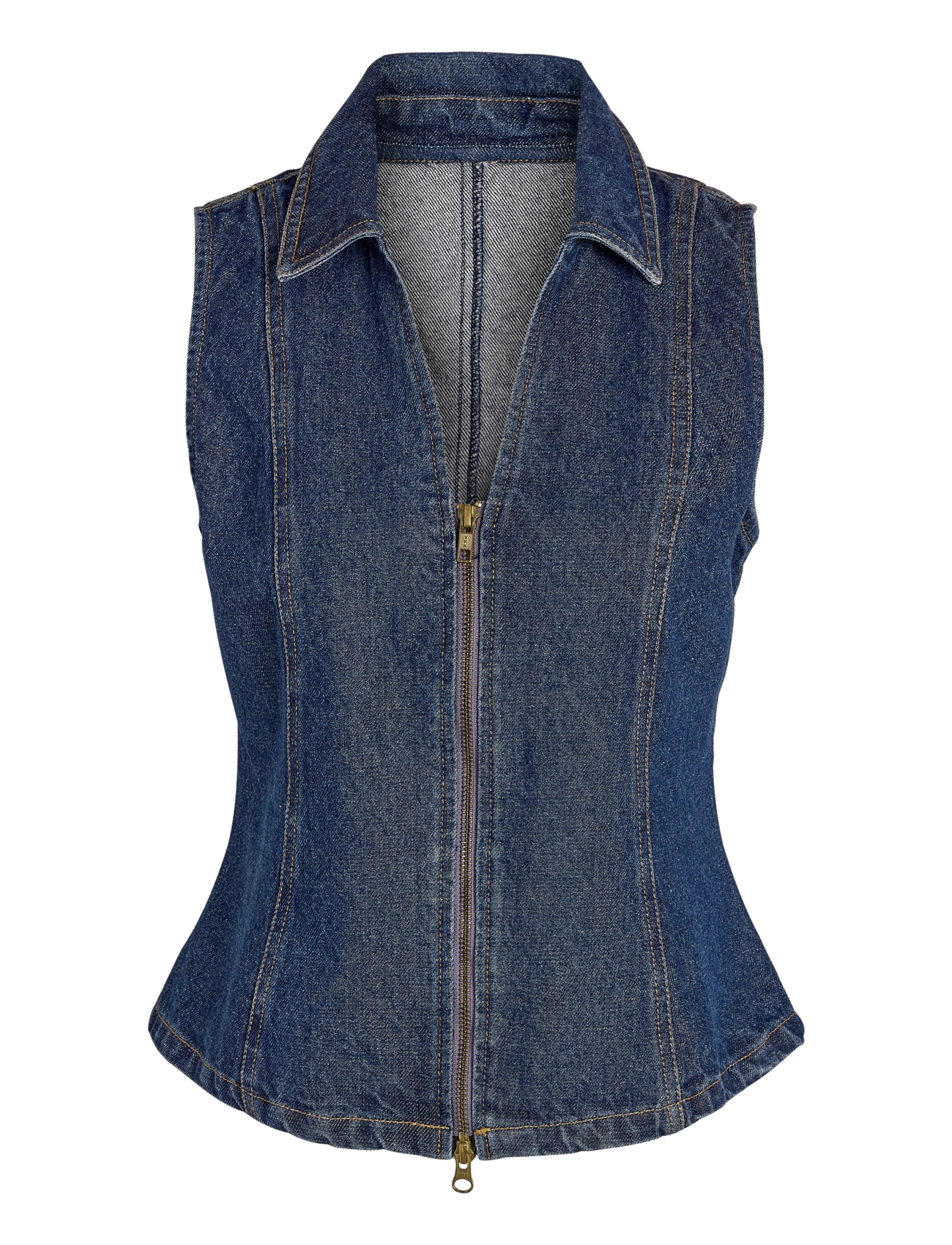 NOISY MAY NMSIRENA SL ZIPPER TOP - T-särgid ja topid - DARK BLUE DENIM / navy