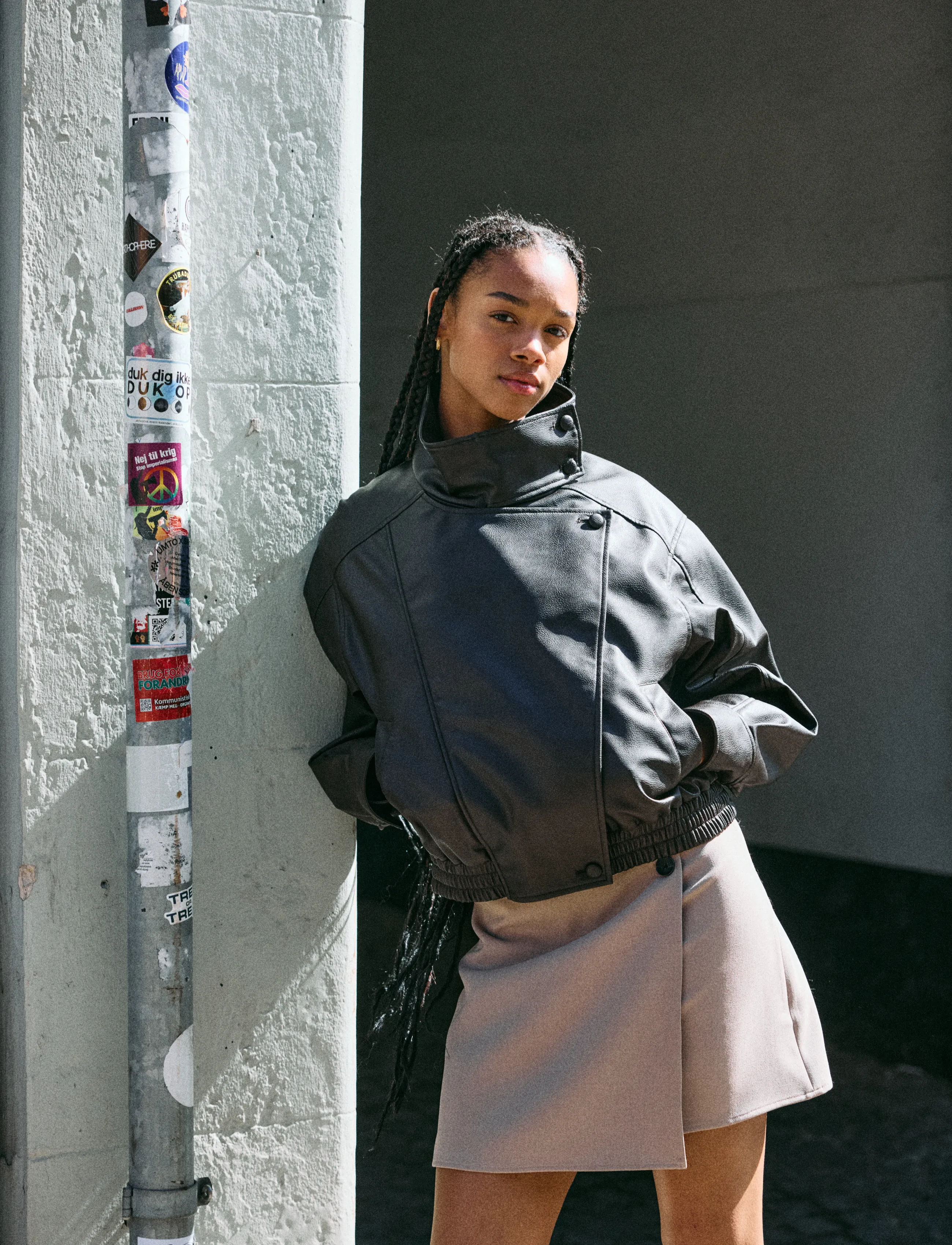 NOISY MAY NMVIVIANA PU JACKET - NOISY MAY - DEMITASSE / brown