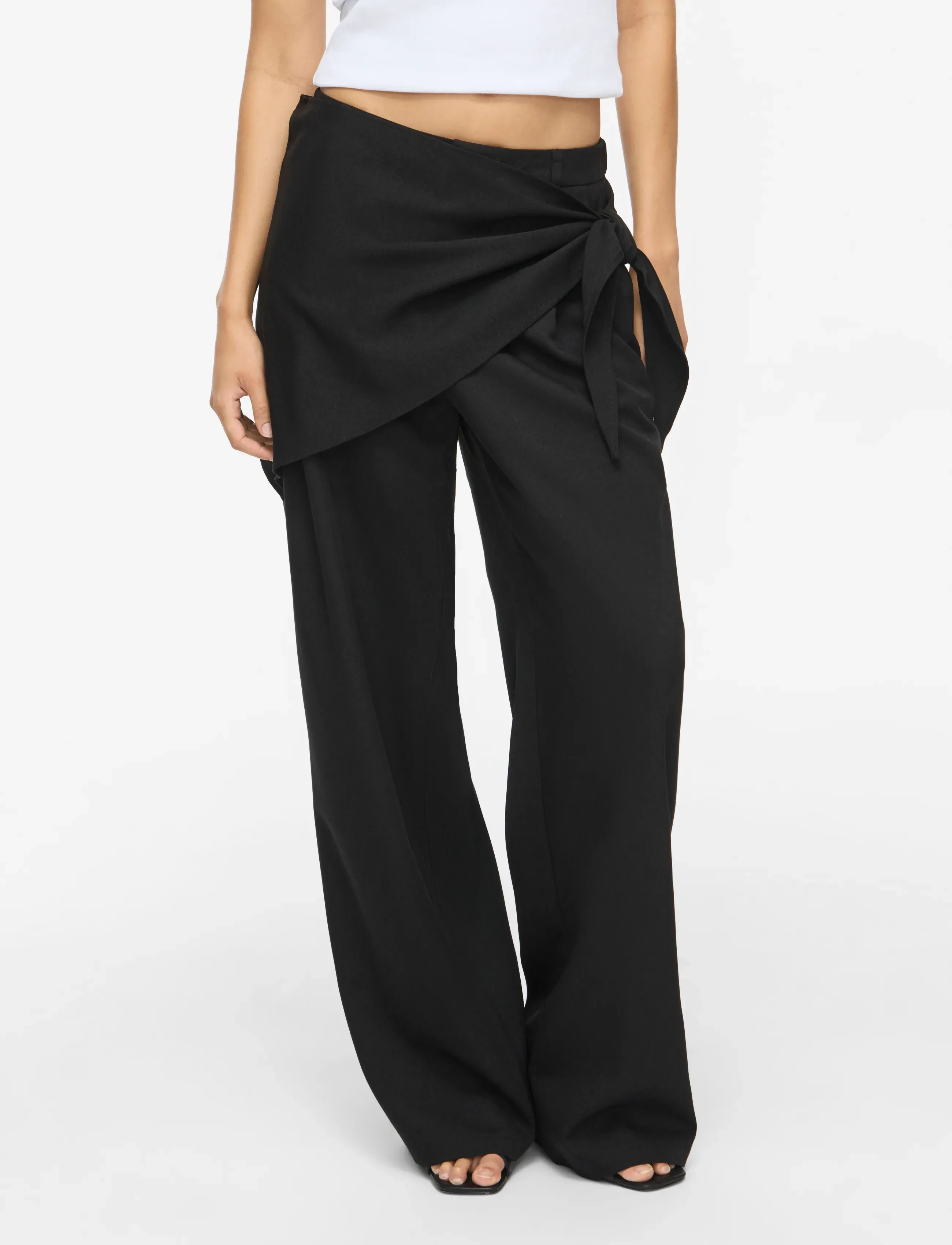 NOISY MAY NMPINE MW PINSTRIPE SCARF PANT TNT/20 - NOISY MAY - BLACK / black