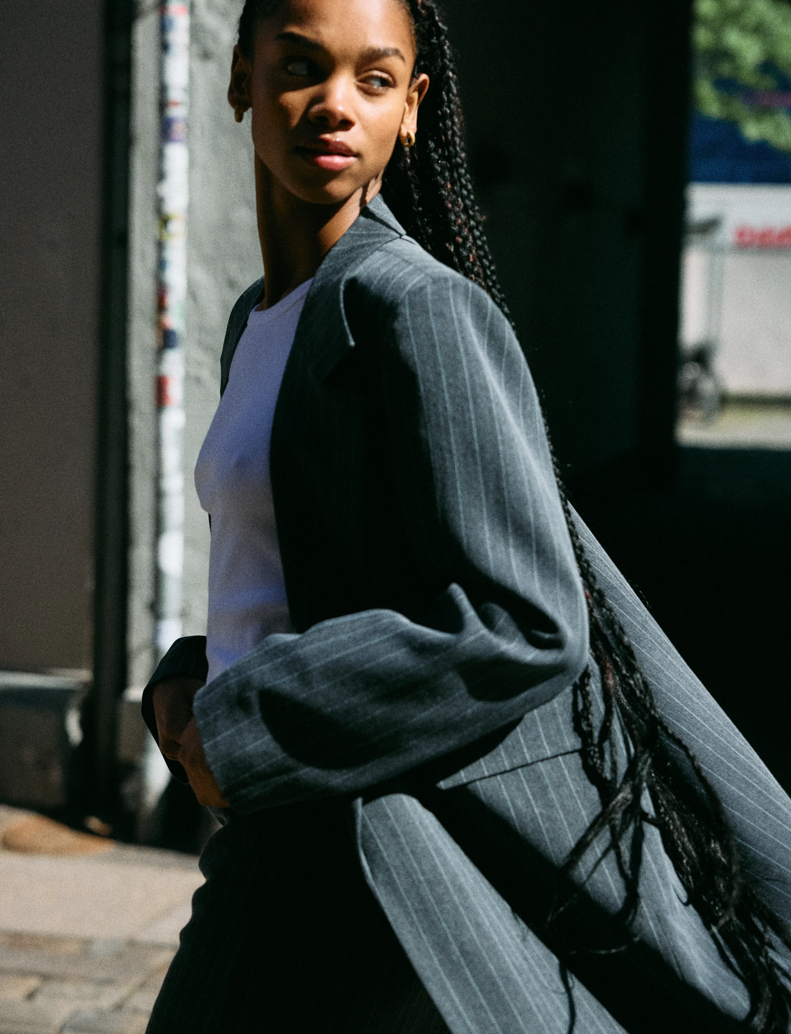 NOISY MAY - NMCELIA L/S LONG OVERSIZE BLAZER TNT/20 - charcoal gray - 3