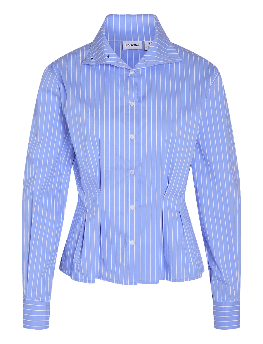 NOISY MAY - NMPAMILA HIGHNECK L/S DETAIL SHIRT - langärmlige hemden - cerulean - 1