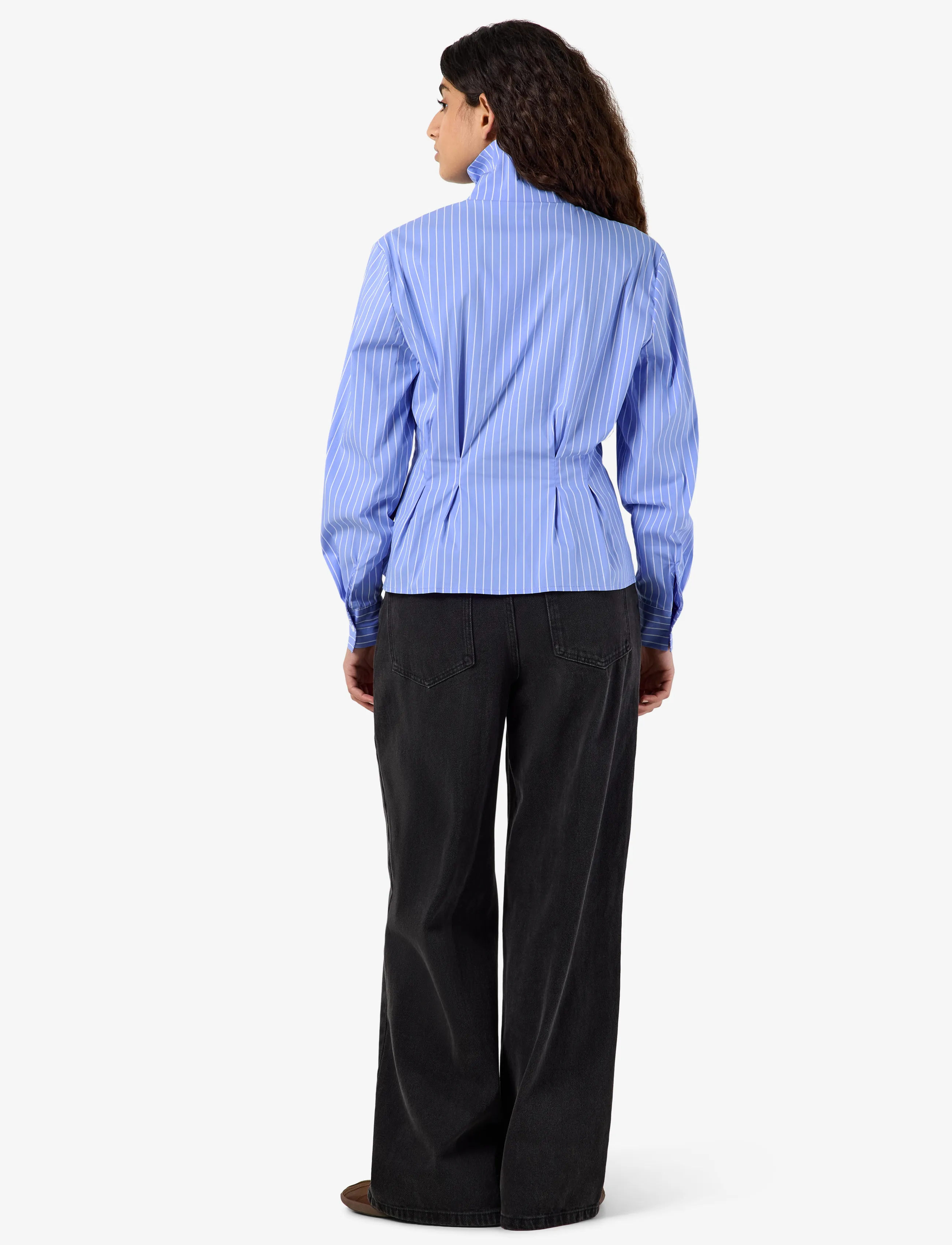NOISY MAY - NMPAMILA HIGHNECK L/S DETAIL SHIRT - langärmlige hemden - cerulean - 5
