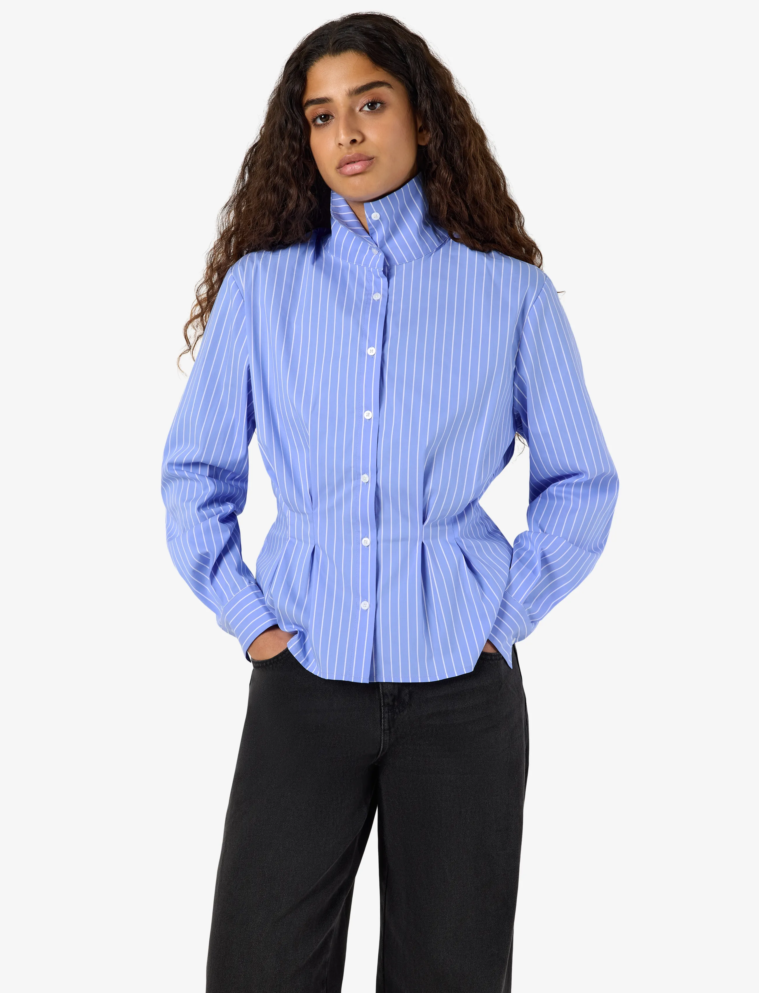 NOISY MAY Nmpamila Highneck L/S Detail Shirt skjortor dam – bild 6