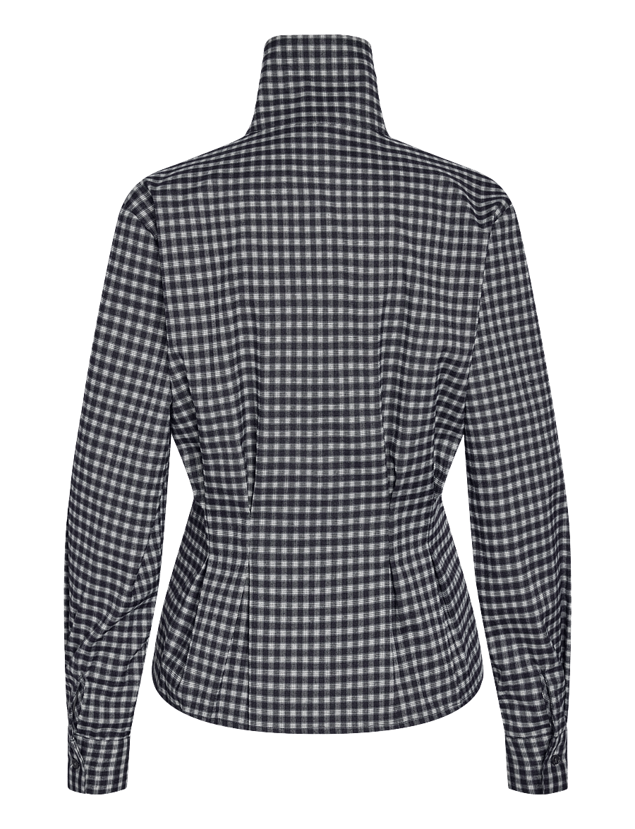 NOISY MAY - NMPAMILA HIGHNECK L/S DETAIL SHIRT - langärmlige hemden - navy blazer - 1
