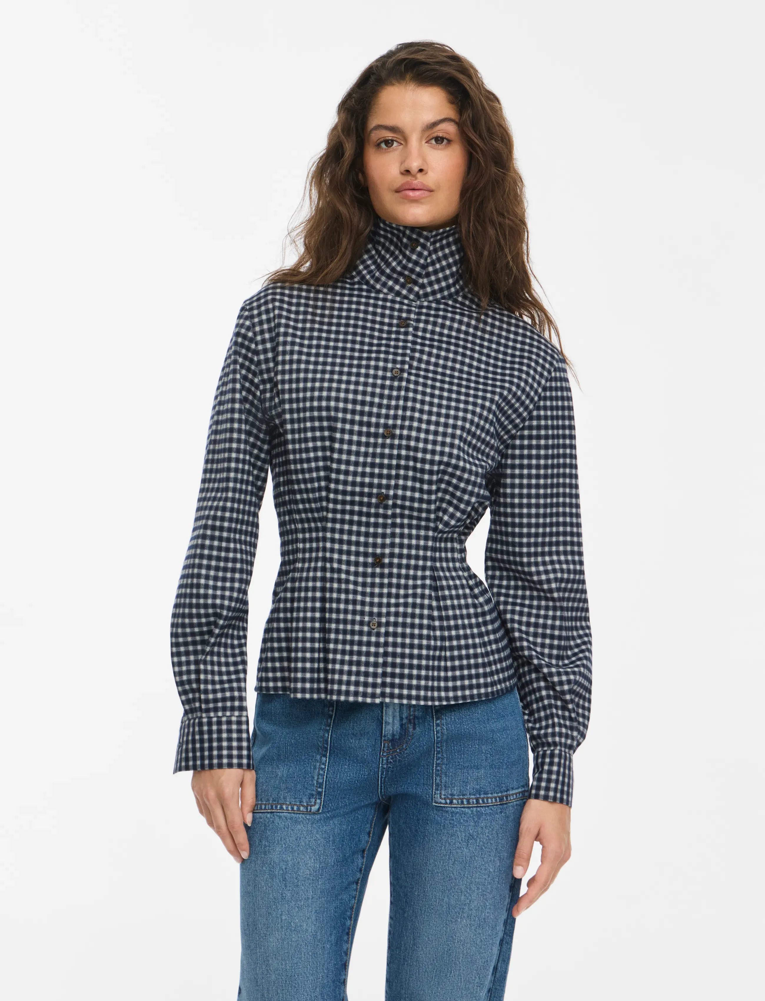NOISY MAY NMPAMILA HIGHNECK L/S DETAIL SHIRT - NOISY MAY - NAVY BLAZER / navy