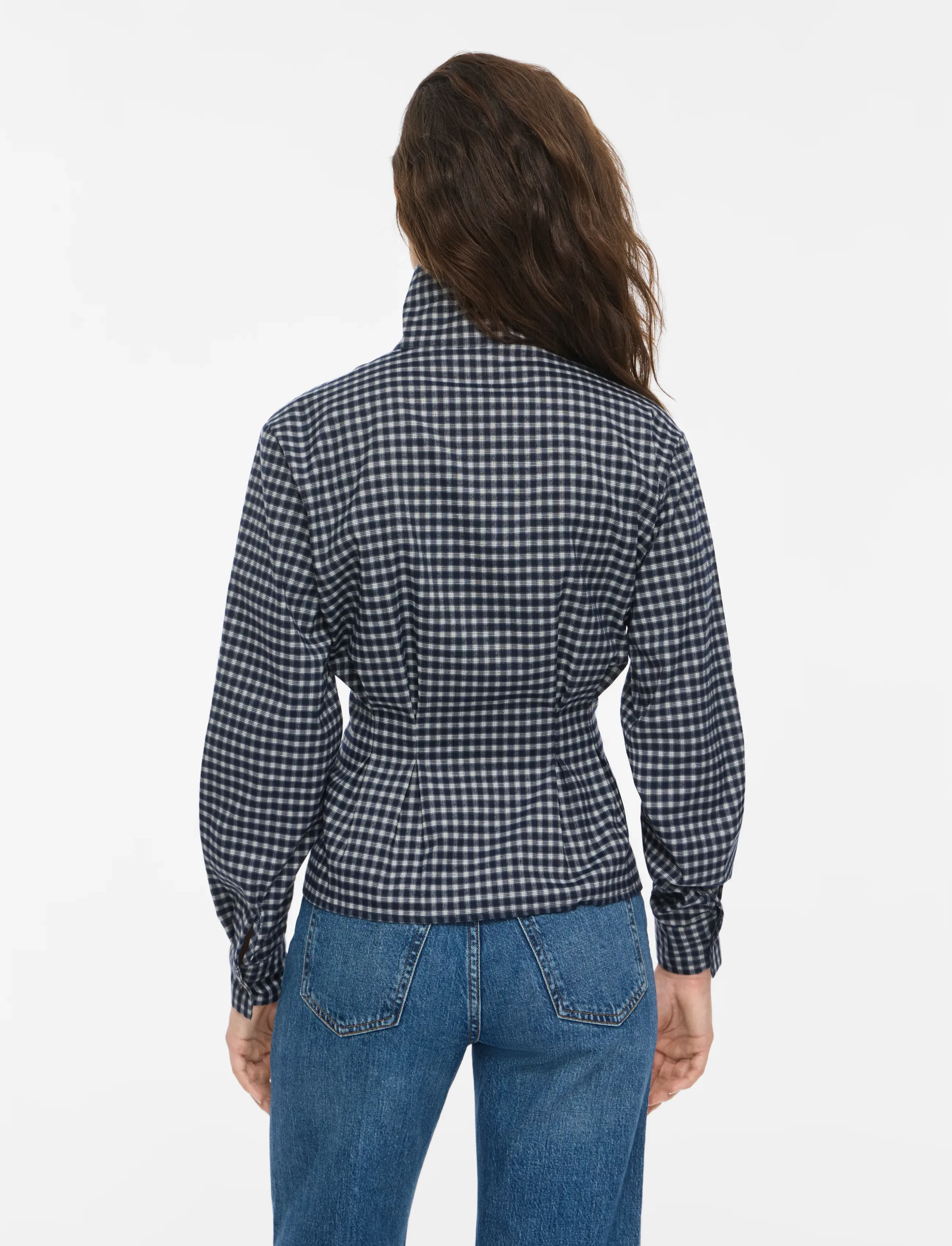 NOISY MAY - NMPAMILA HIGHNECK L/S DETAIL SHIRT - långärmade skjortor - navy blazer - 4