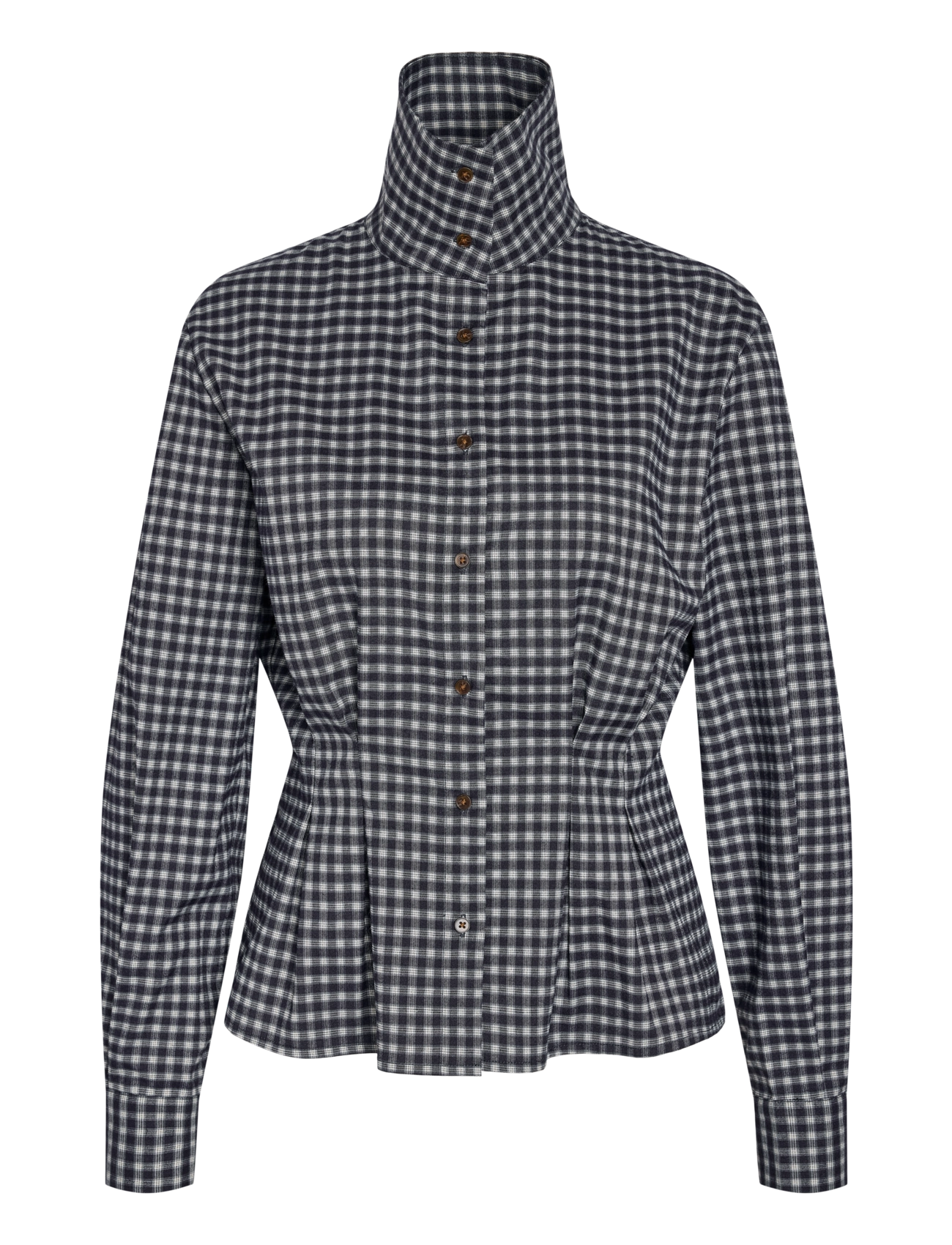 NOISY MAY - NMPAMILA HIGHNECK L/S DETAIL SHIRT - langärmlige hemden - navy blazer - 2