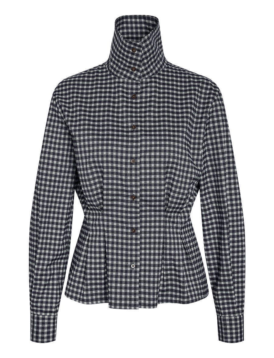 NOISY MAY - NMPAMILA HIGHNECK L/S DETAIL SHIRT - langärmlige hemden - navy blazer - 2