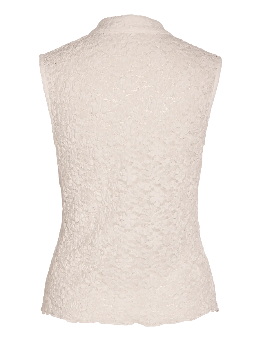 NOISY MAY - NMPEYTON S/L BUTTON TOP - Ärmellose blusen - snow white - 2