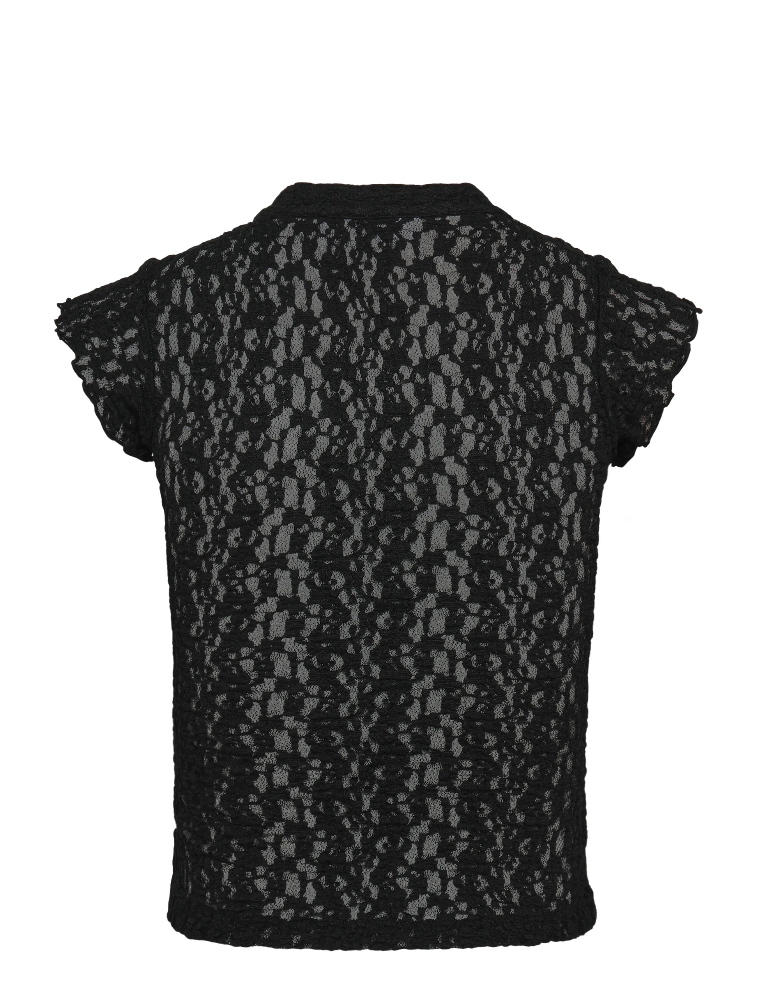 NOISY MAY - NMESMEE CAPSLEEVE LACE TOP - kortærmede bluser - black - 1