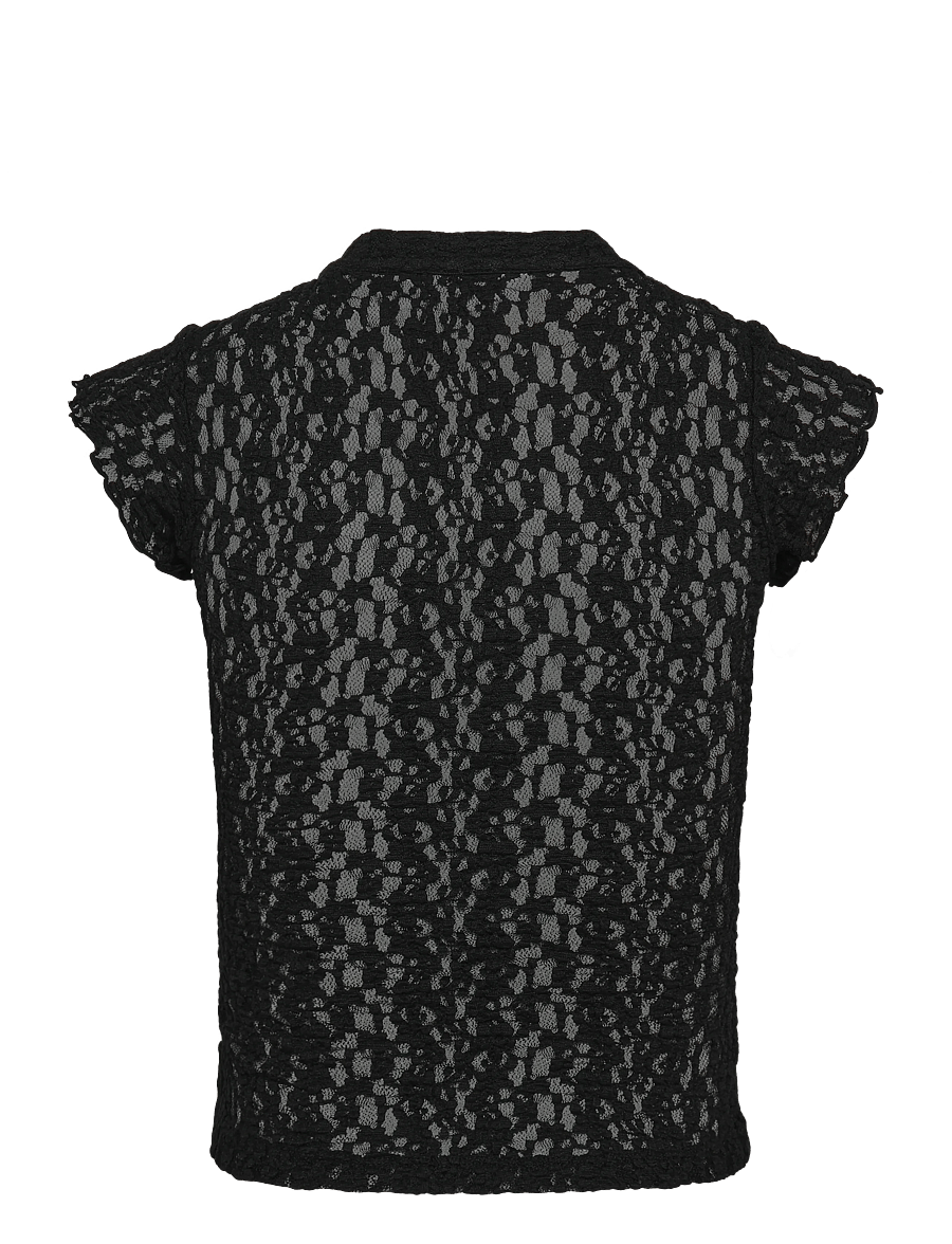 NOISY MAY - NMESMEE CAPSLEEVE LACE TOP - kurzärmelige blusen - black - 1
