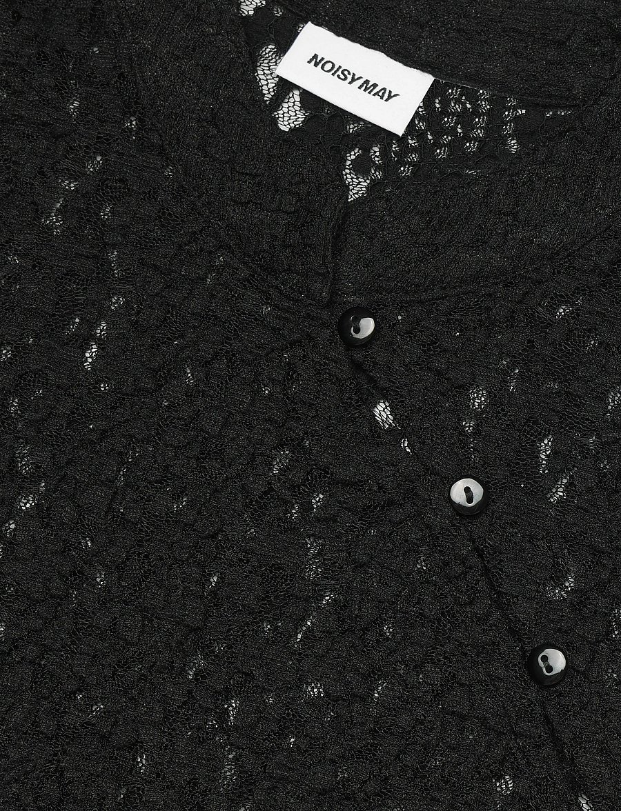NOISY MAY - NMESMEE CAPSLEEVE LACE TOP - kurzärmelige blusen - black - 2