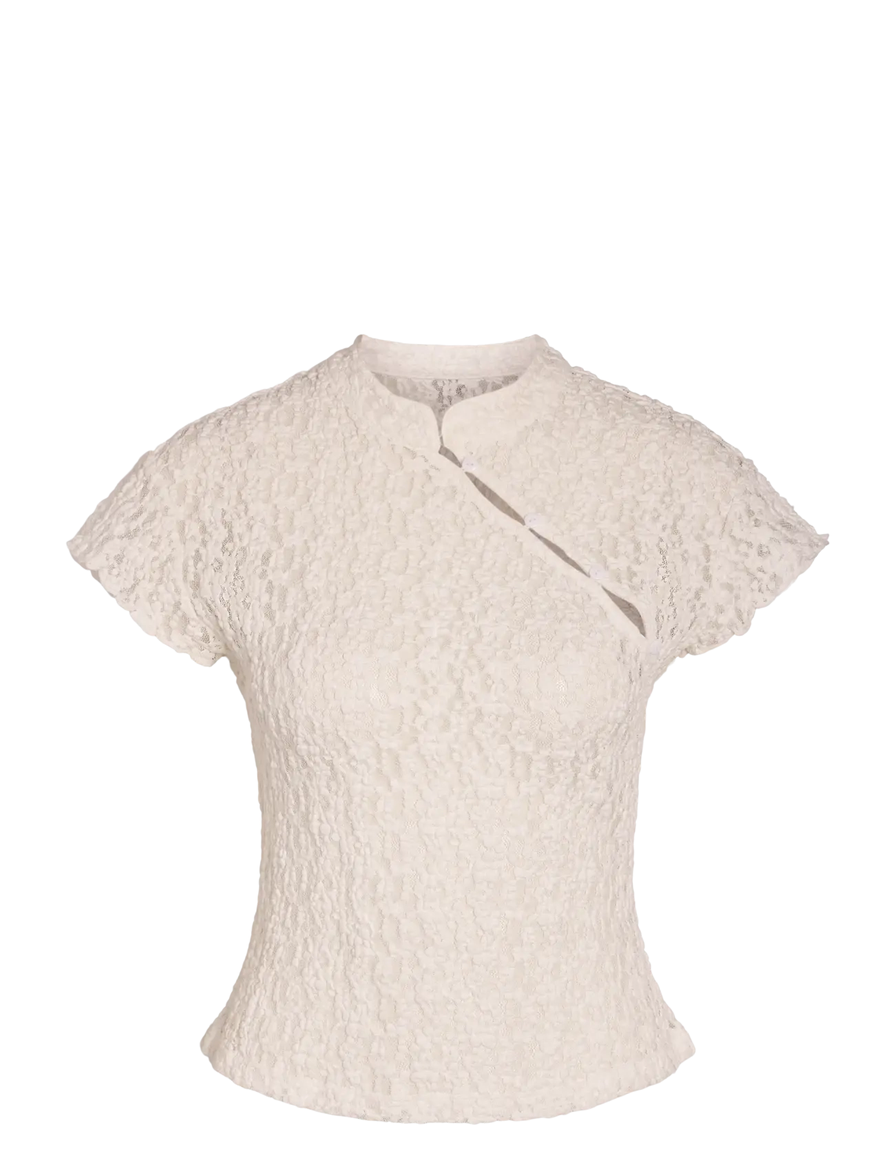 NOISY MAY NMESMEE CAPSLEEVE LACE TOP - NOISY MAY - SNOW WHITE / white