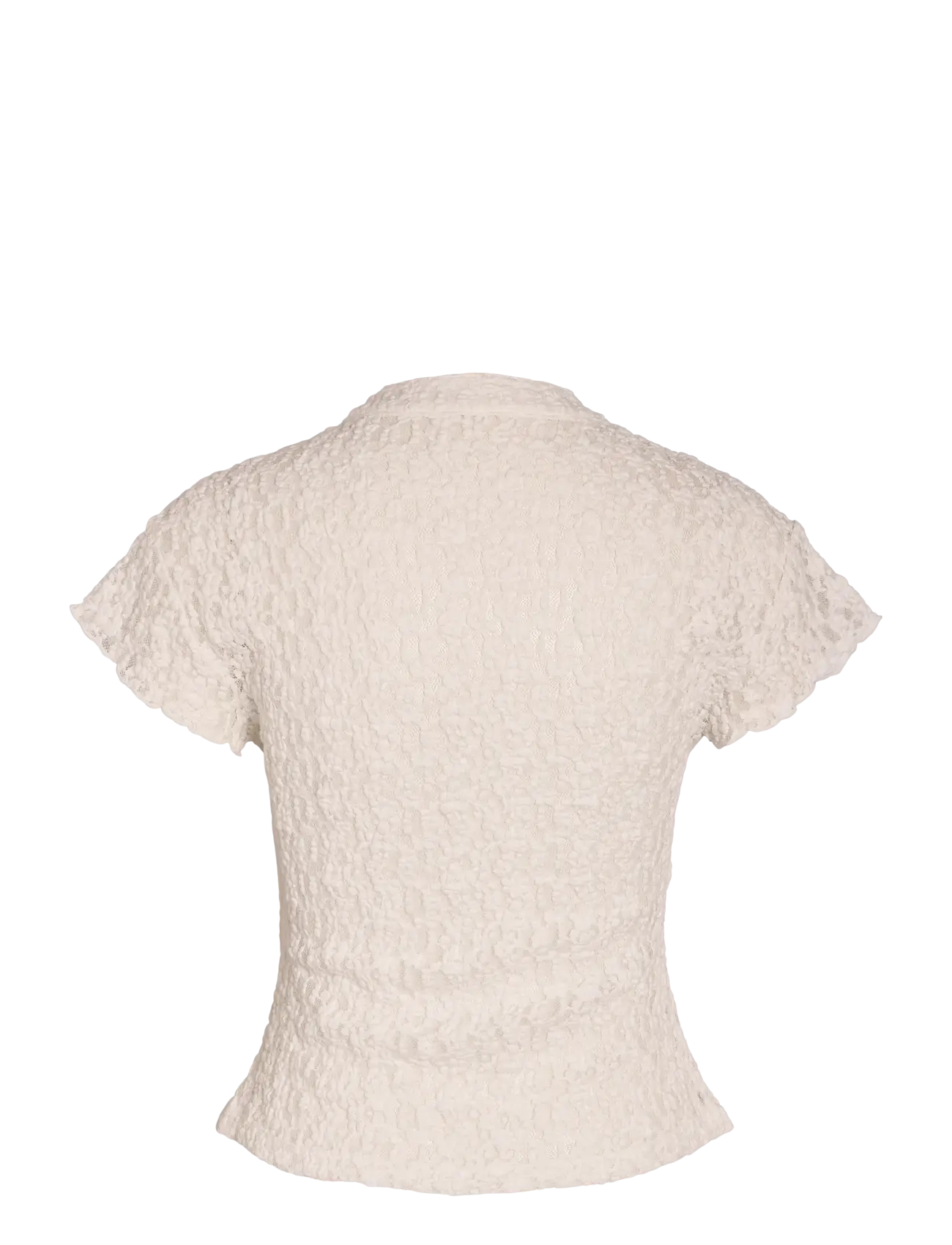 NOISY MAY - NMESMEE CAPSLEEVE LACE TOP - lühikeste varrukatega pluusid - snow white - 1