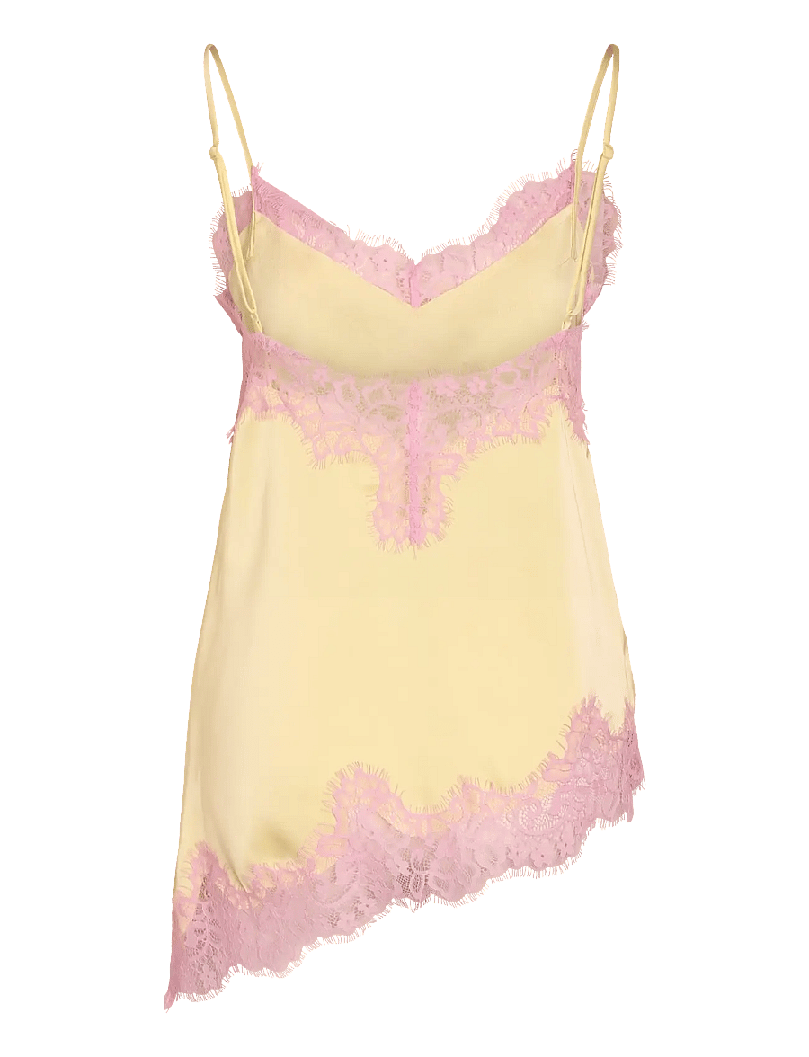 NOISY MAY - NMJESSICA ASSYMETRIC SINGLET TOP - varrukateta topid - french vanilla - 2