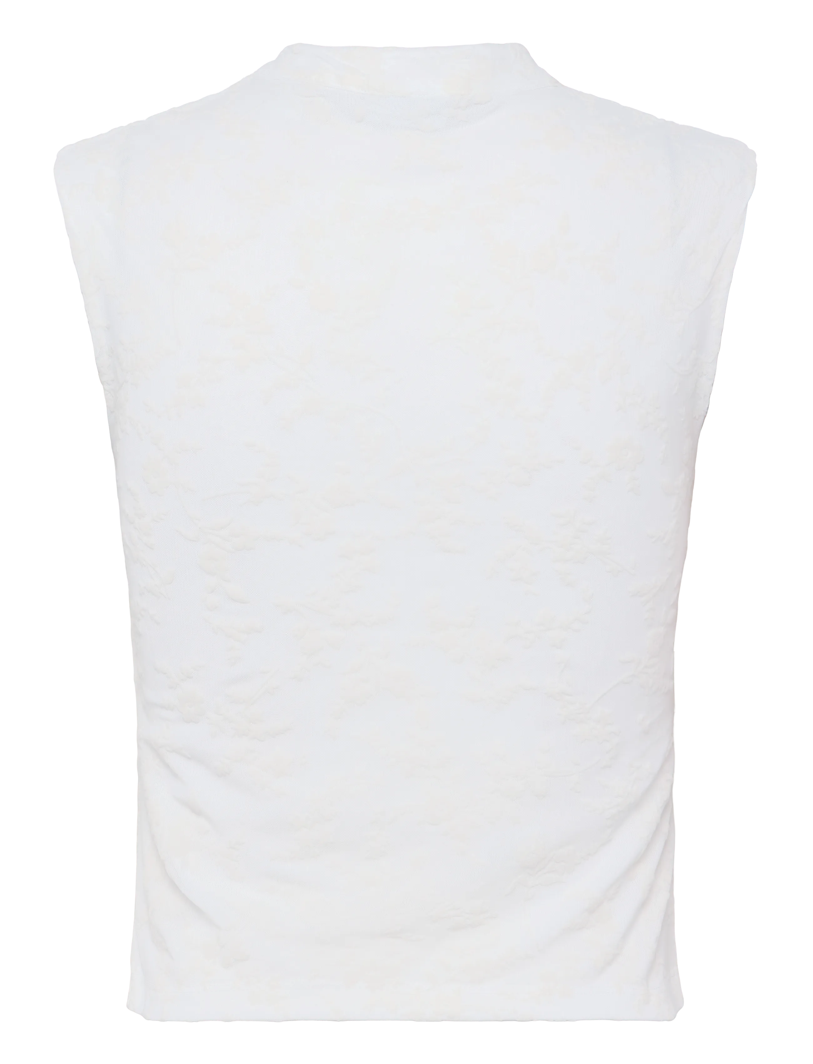 NOISY MAY - NMPRIMA S/S FLOCK MANDARIN TOP - Ärmellose blusen - snow white - 1