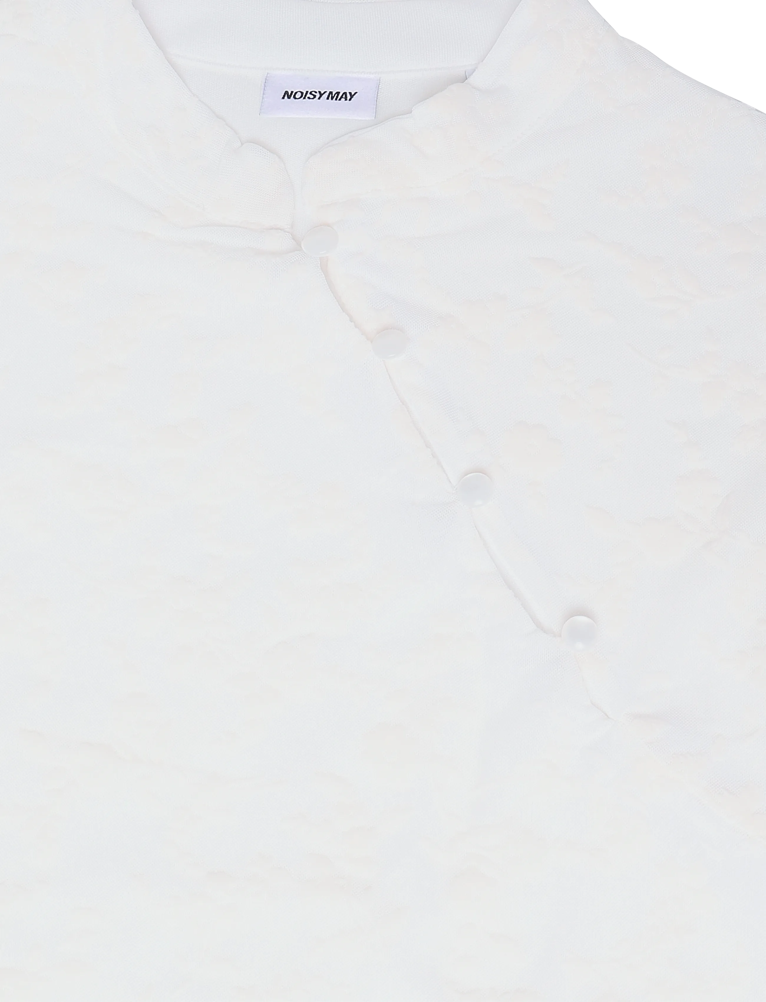NOISY MAY - NMPRIMA S/S FLOCK MANDARIN TOP - Ärmellose blusen - snow white - 2
