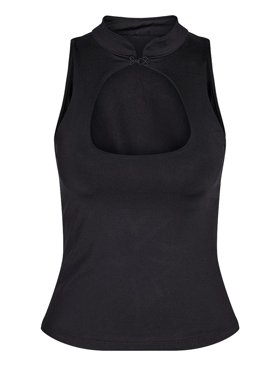 NOISY MAY - NMPARLA S/L MANDARIN TOP - varrukateta topid - black - 0