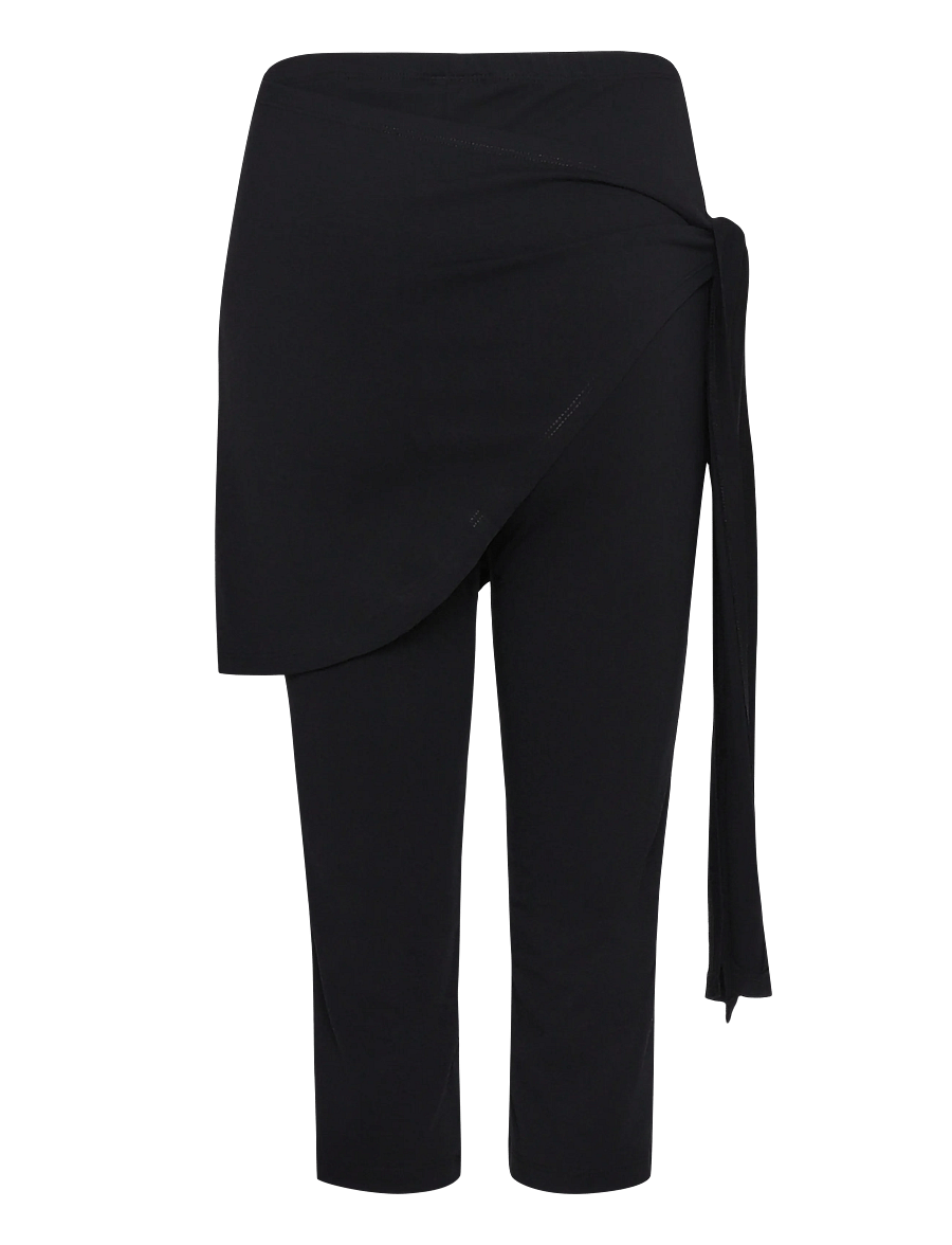 NOISY MAY - NMELLA MW CAPRI SCARF PANT - capri byxor - black - 1
