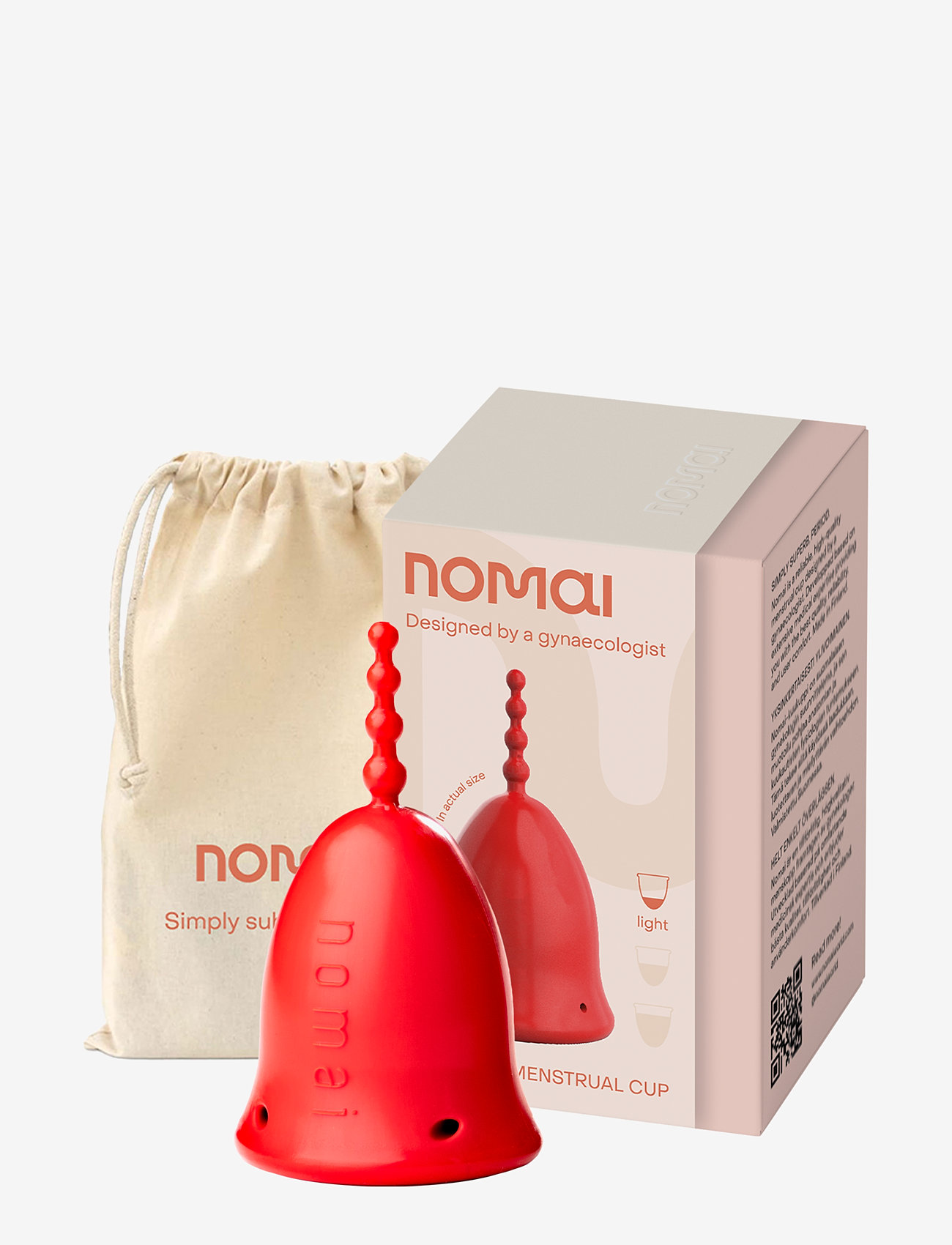 Nomai - Nomai Menstrual Cup, Light - menstruationsprodukter - red - 2