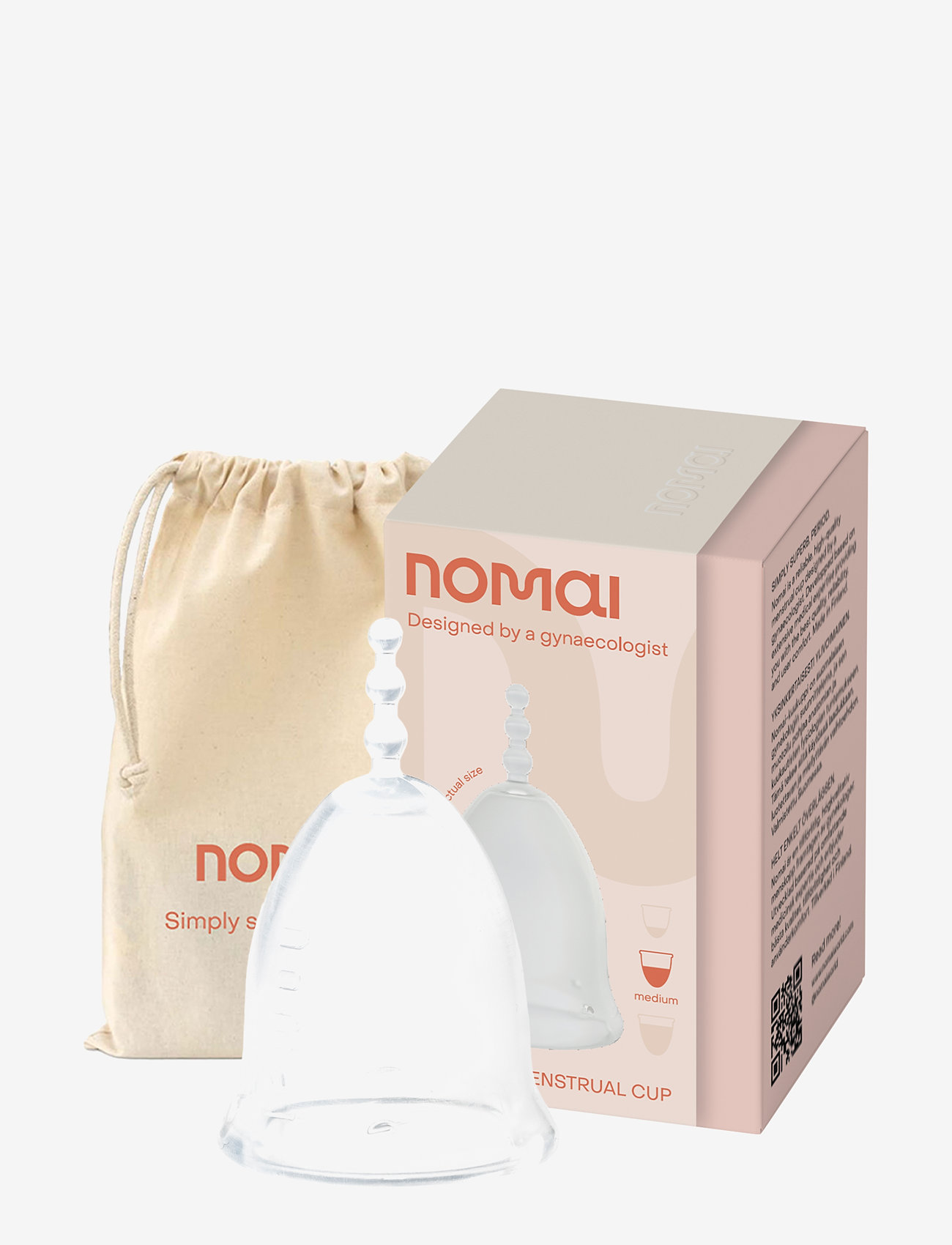 Nomai - Nomai Menstrual Cup, Medium - mensprodukter - clear - 2