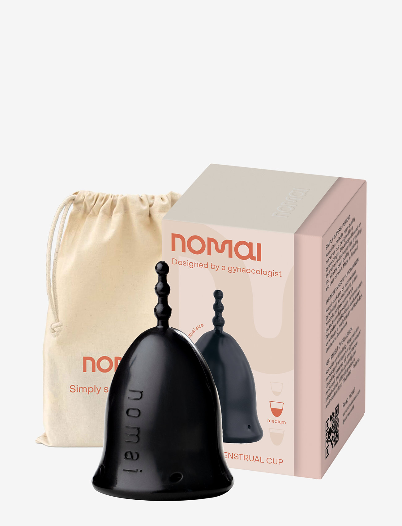 Nomai - Nomai Menstrual Cup, Medium - menstruationsprodukter - black - 2