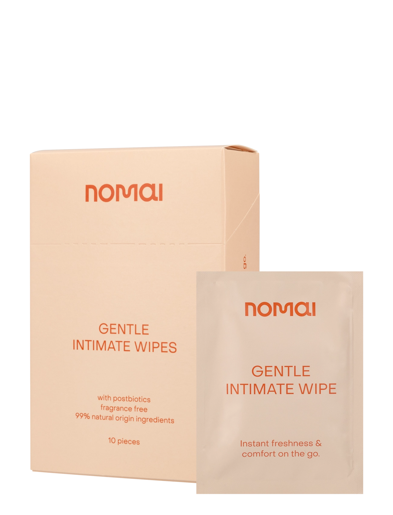 Nomai Gentle Intimate Wipes Intimservetter, Cosmos Natural, Intimvask, Nude, Str: 10 PCS